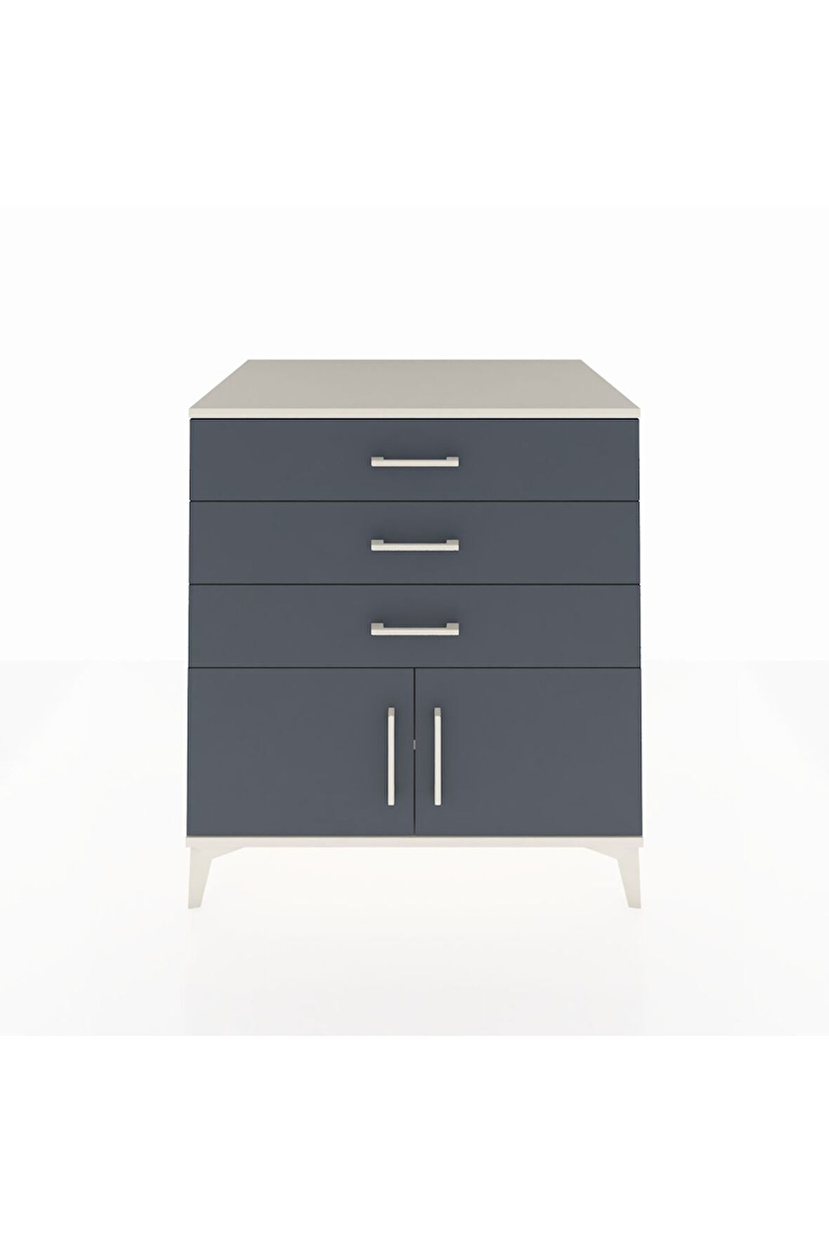 Kronos Şifonyer Tek Raflı 3 Çekmeceli 2 Kapaklı 88x59x96 Aytaşı-Antrasit