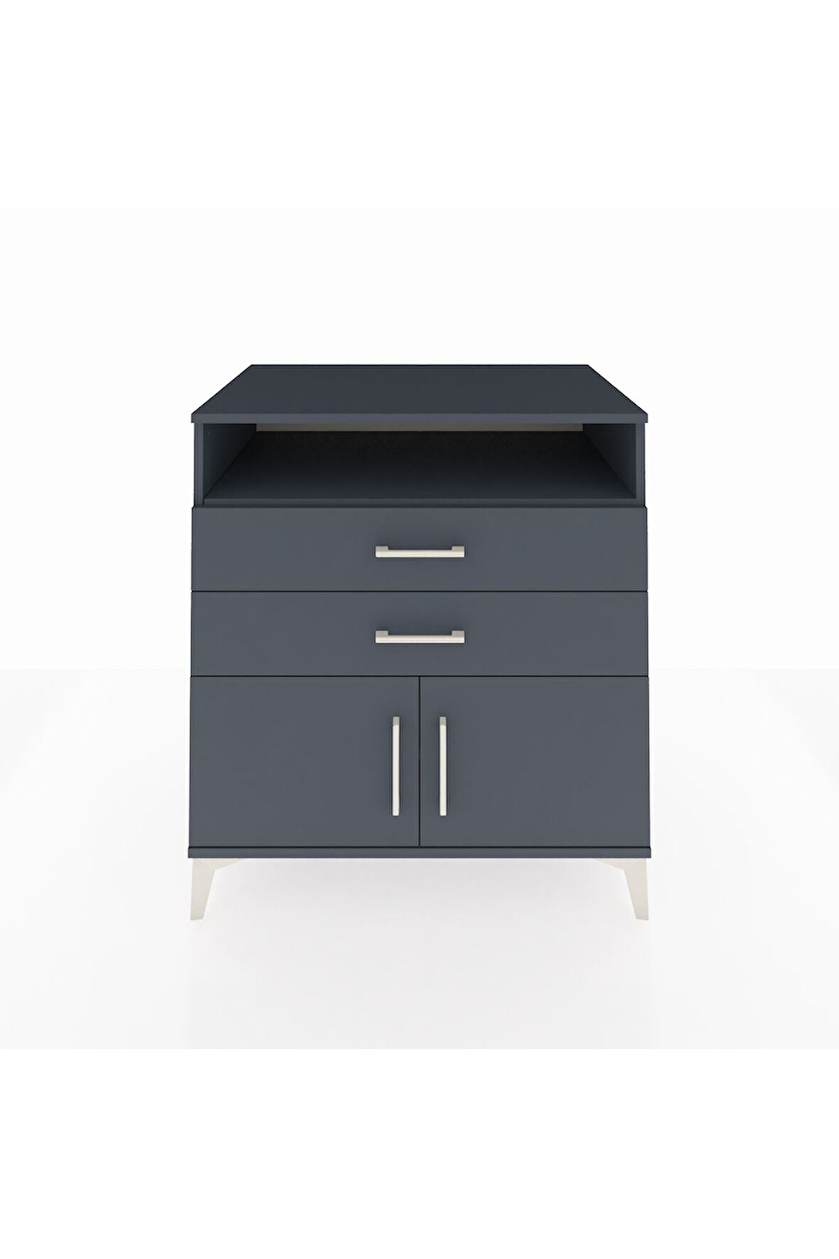 Kronos Şifonyer 2 Raflı 2 Çekmeceli 2 Kapaklı 88x59x96 Antrasit-Antrasit