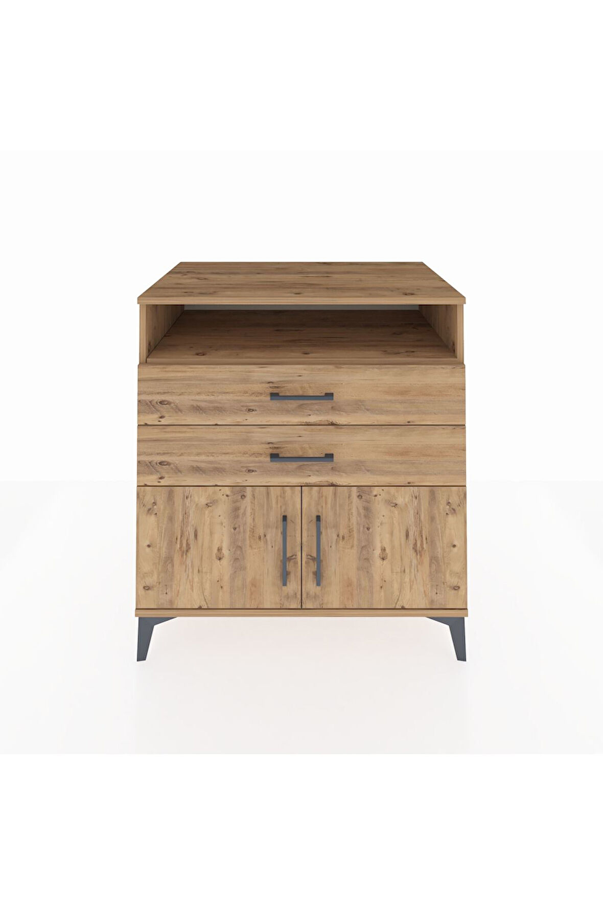 Kronos Şifonyer 2 Raflı 2 Çekmeceli 2 Kapaklı 88x59x96 Çam-Çam