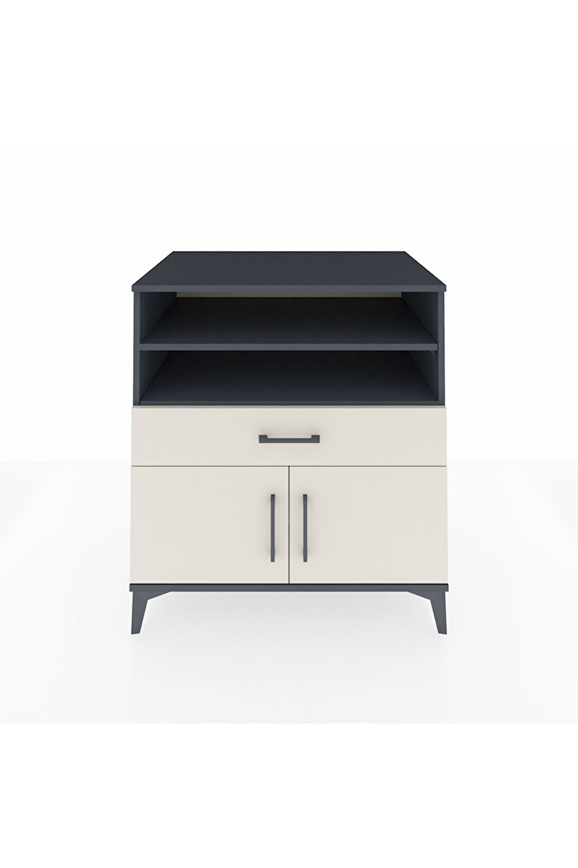 Kronos Şifonyer 3 Raflı Tek Çekmeceli 2 Kapaklı 88x59x96 Antrasit-Aytaşı