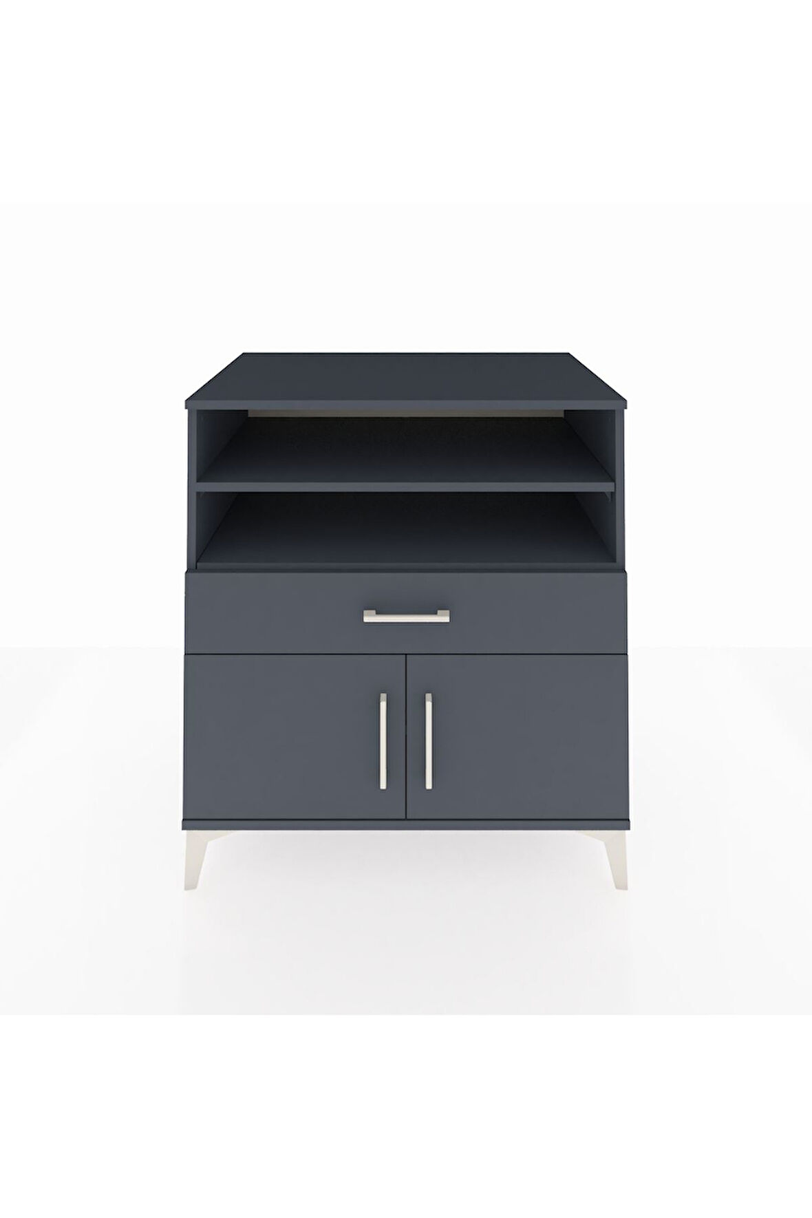 Kronos Şifonyer 3 Raflı Tek Çekmeceli 2 Kapaklı 88x59x96 Antrasit-Antrasit