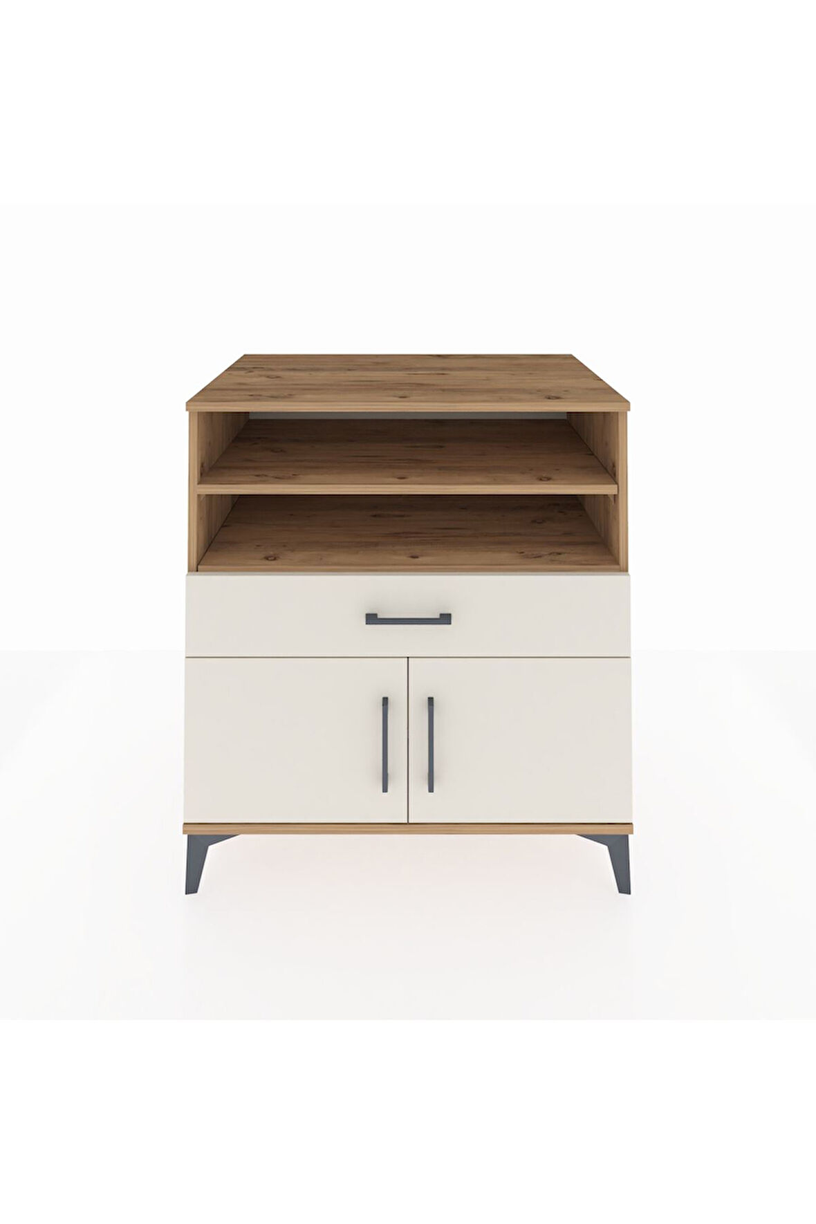 Kronos Şifonyer 3 Raflı Tek Çekmeceli 2 Kapaklı 88x59x96 Çam-Aytaşı