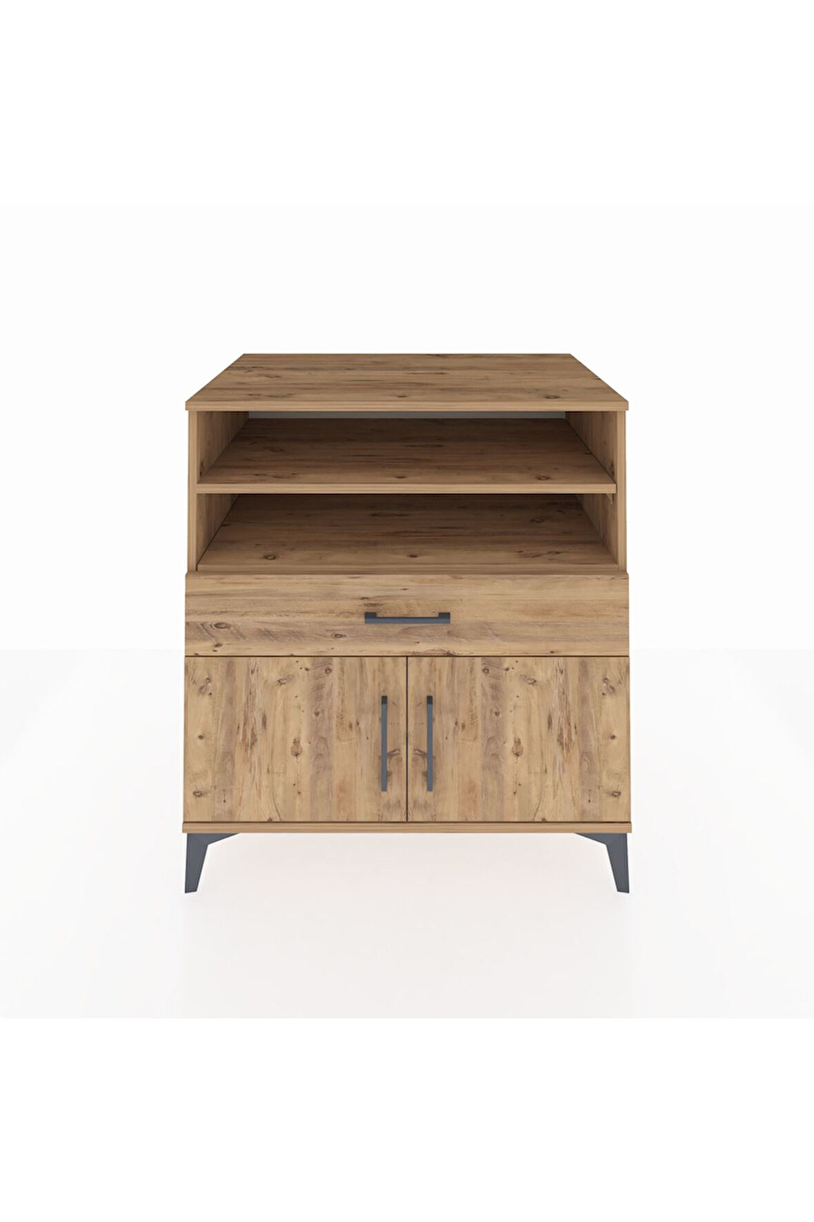 Kronos Şifonyer 3 Raflı Tek Çekmeceli 2 Kapaklı 88x59x96 Çam-Çam