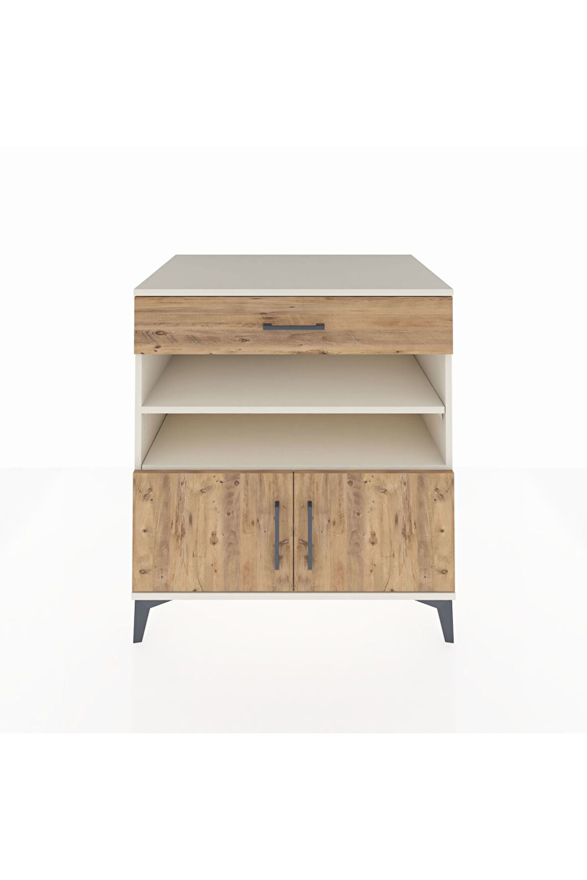 Kronos Şifonyer 3 Raflı Tek Çekmeceli 2 Kapaklı 88x59x96 Aytaşı-Çam