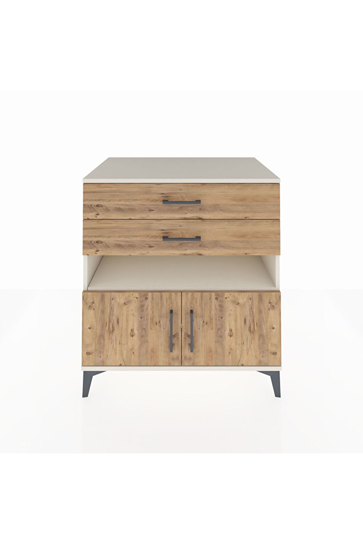 Kronos Şifonyer 2 Raflı 2 Çekmeceli 2 Kapaklı 88x59x96 Aytaşı-Çam