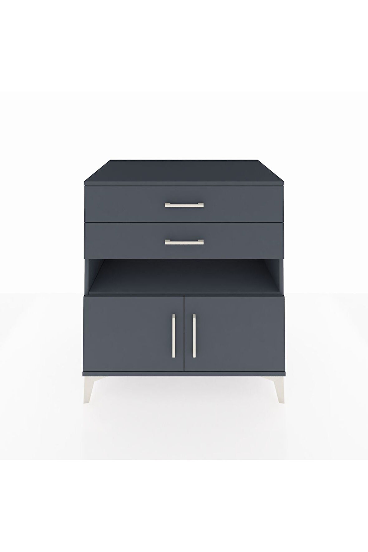 Kronos Şifonyer 2 Raflı 2 Çekmeceli 2 Kapaklı 88x59x96 Antrasit-Antrasit