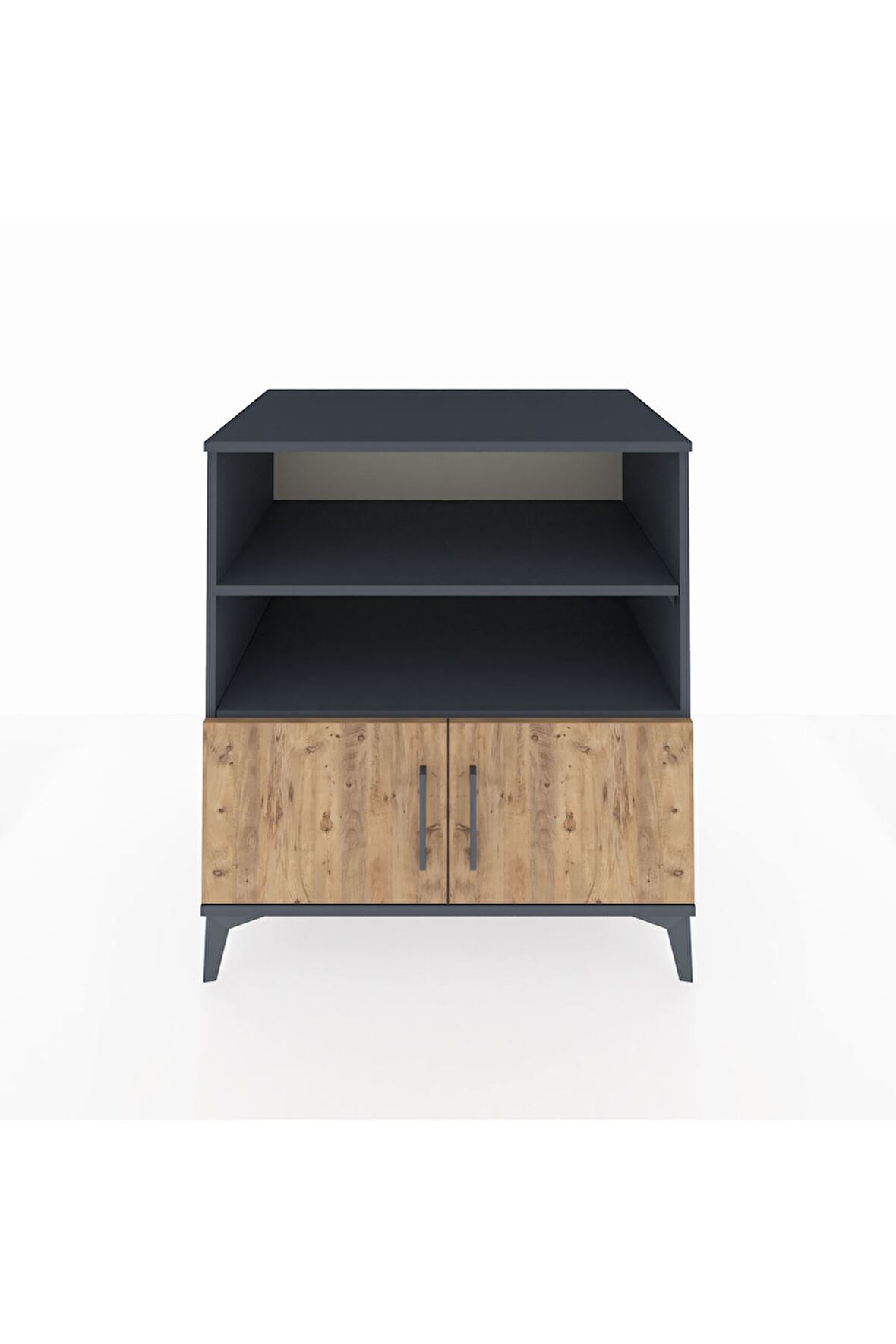 Kronos Şifonyer 3 Raflı 2 Kapaklı 88x59x96 Antrasit-Çam