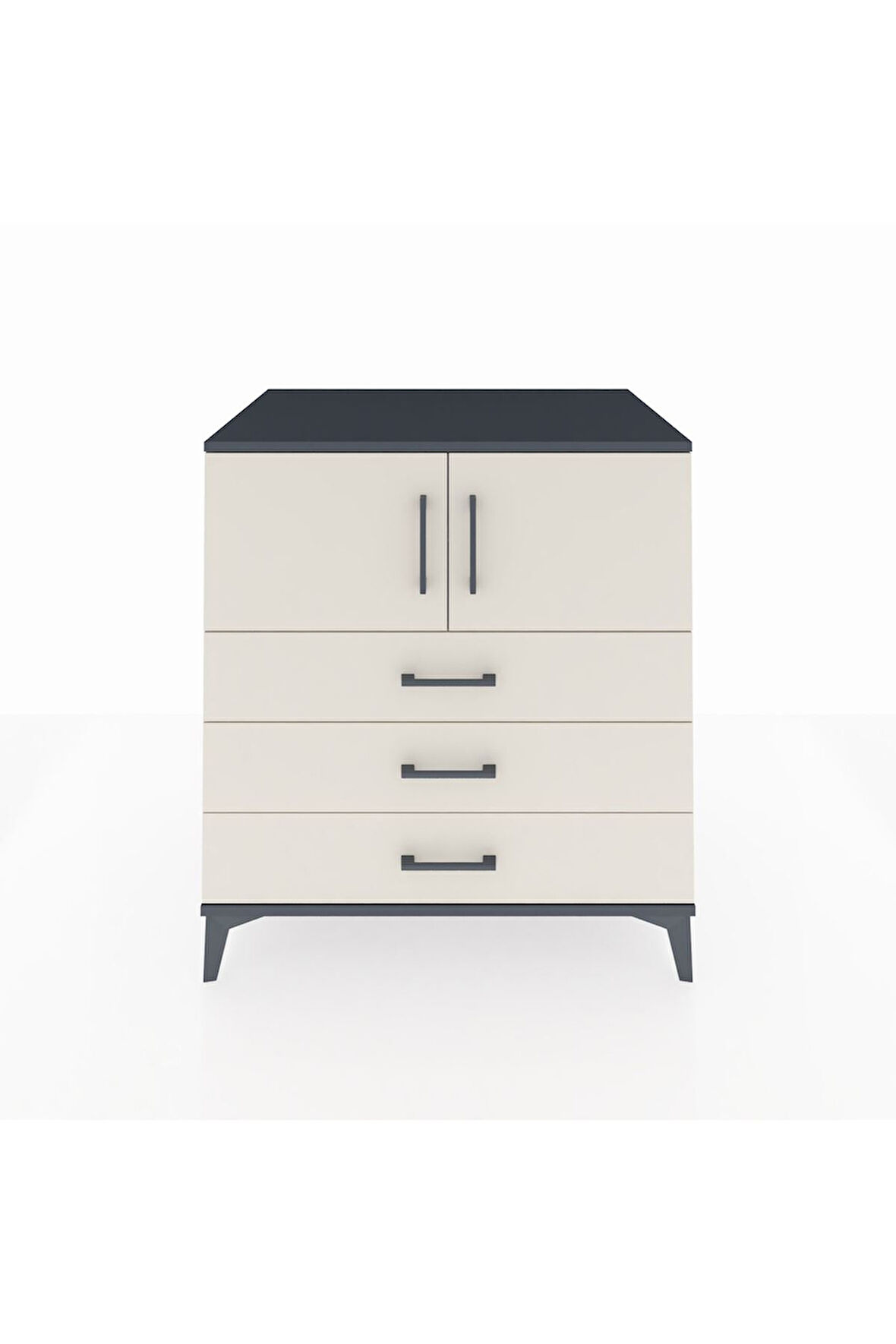 Kronos Şifonyer 2 Raflı 3 Çekmeceli 2 Kapaklı 88x59x96 Antrasit-Aytaşı