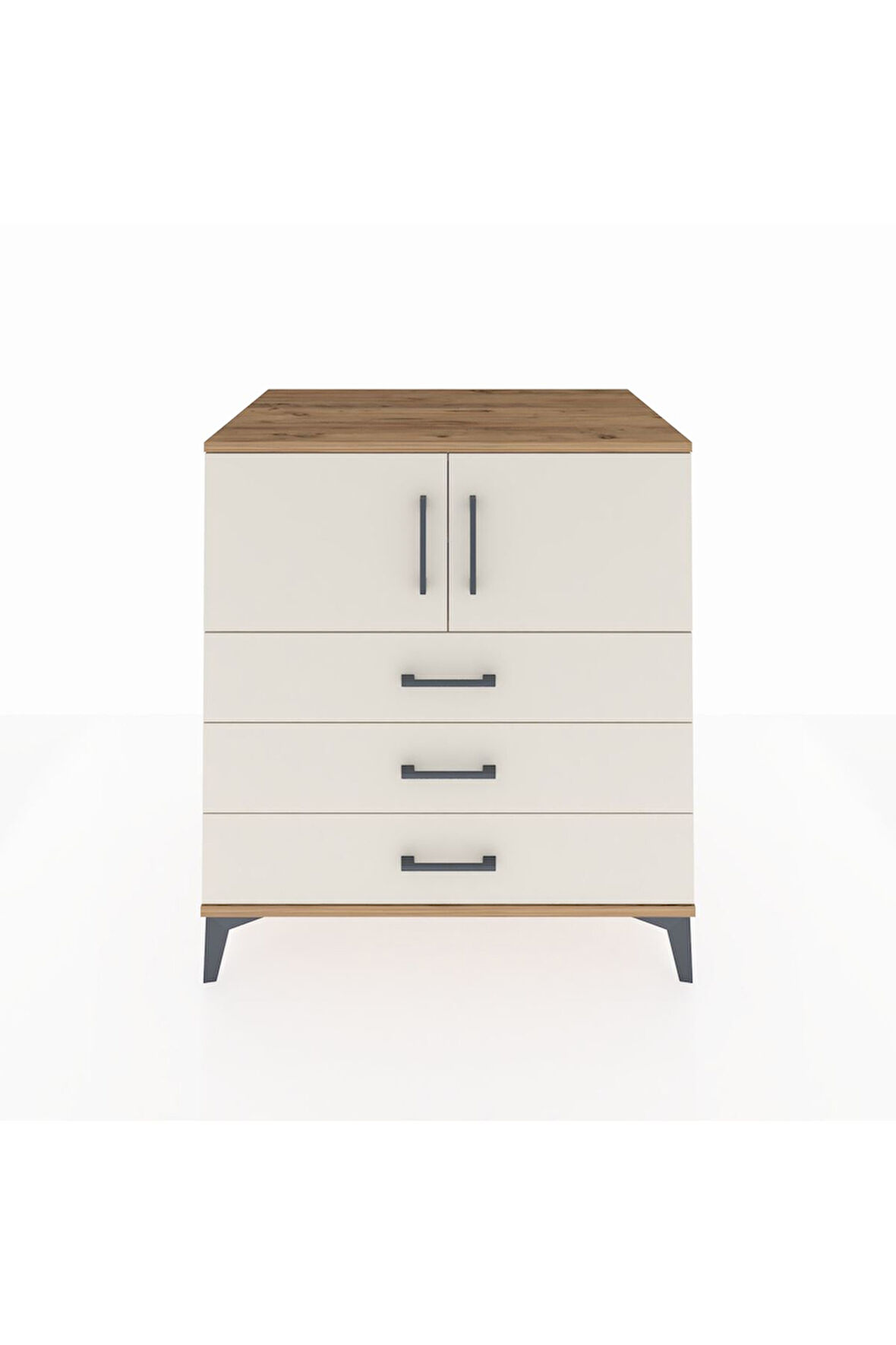 Kronos Şifonyer 2 Raflı 3 Çekmeceli 2 Kapaklı 88x59x96 Çam-Aytaşı