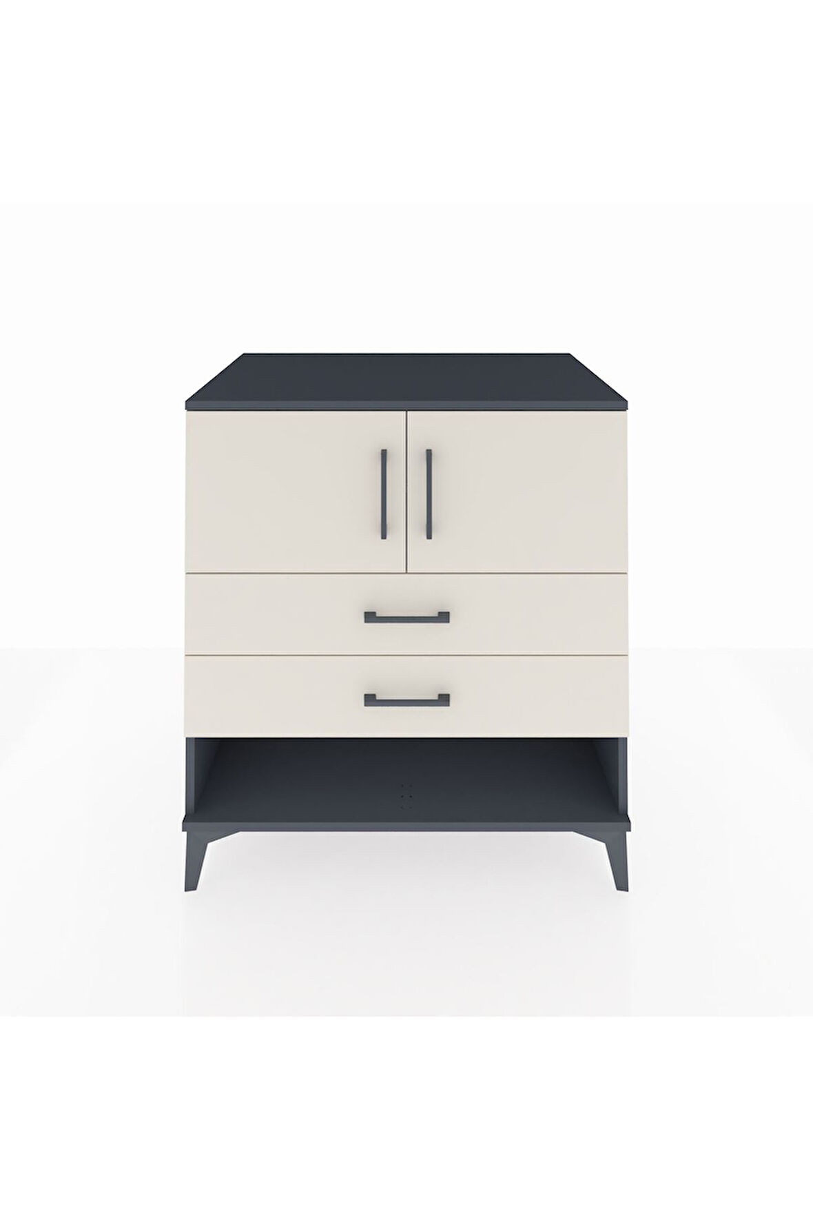 Kronos Şifonyer 2 Raflı 2 Çekmeceli 2 Kapaklı 88x59x96 Antrasit-Aytaşı