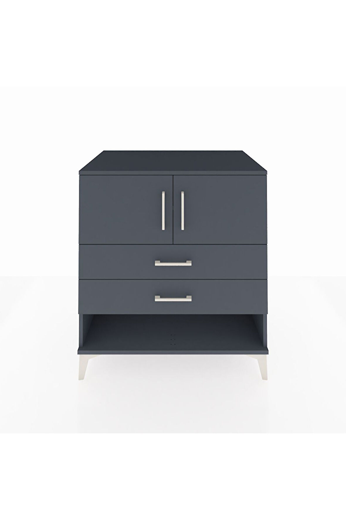 Kronos Şifonyer 2 Raflı 2 Çekmeceli 2 Kapaklı 88x59x96 Antrasit-Antrasit