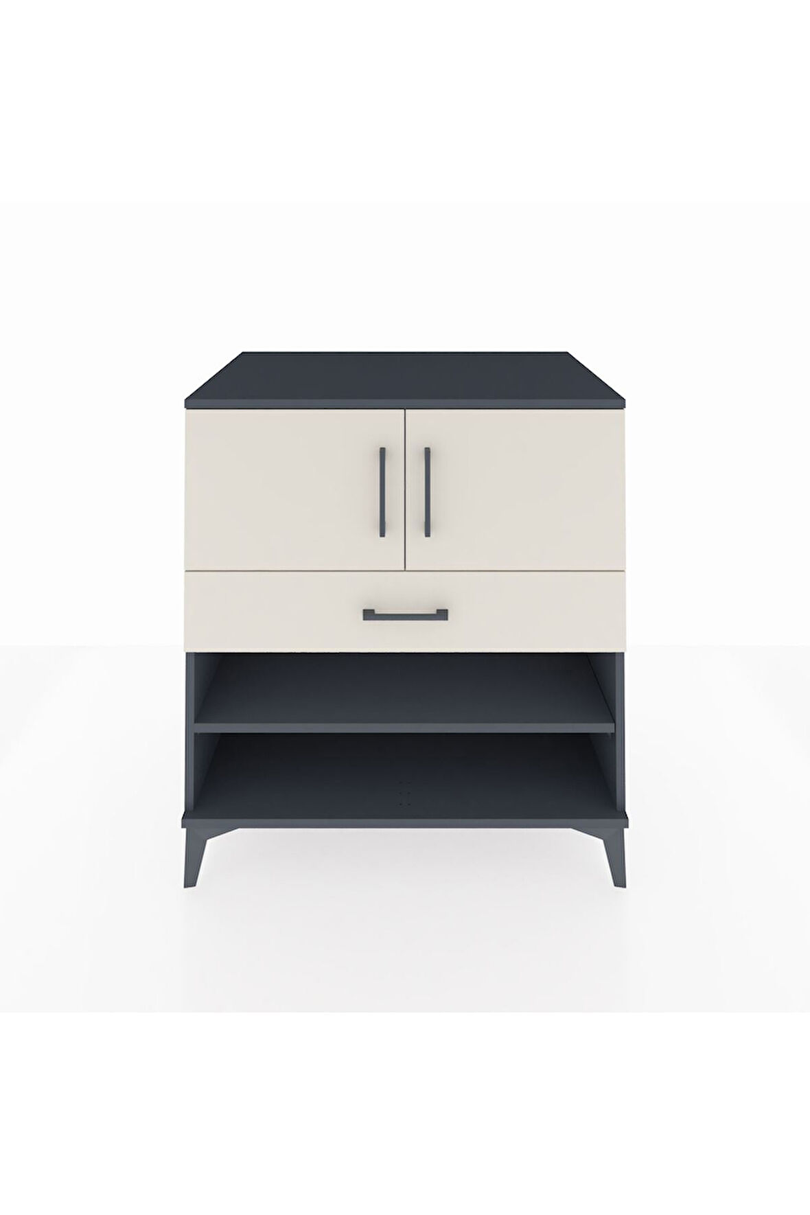 Kronos Şifonyer 3 Raflı Tek Çekmeceli 2 Kapaklı 88x59x96 Antrasit-Aytaşı