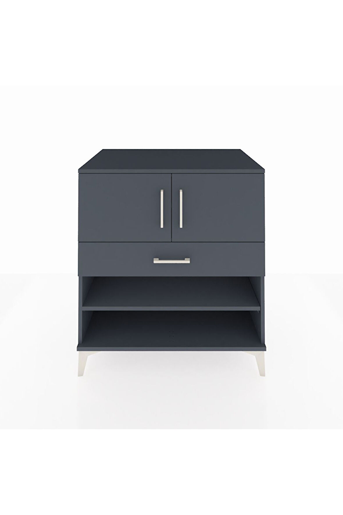 Kronos Şifonyer 3 Raflı Tek Çekmeceli 2 Kapaklı 88x59x96 Antrasit-Antrasit