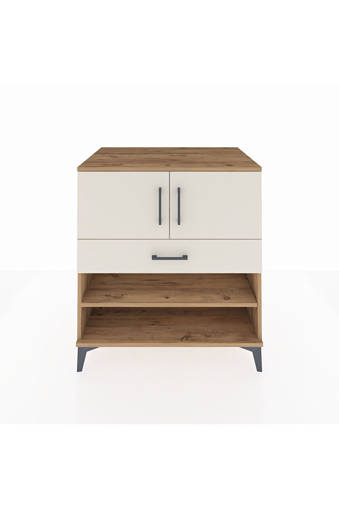 Kronos Şifonyer 3 Raflı Tek Çekmeceli 2 Kapaklı 88x59x96 Çam-Aytaşı