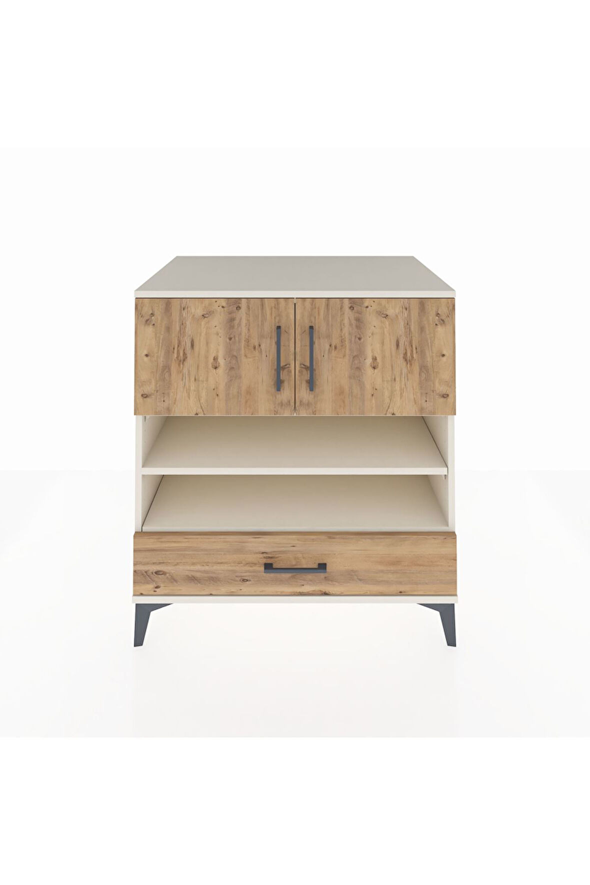 Kronos Şifonyer 4 Raflı Tek Çekmeceli 2 Kapaklı 88x59x96 Aytaşı-Çam