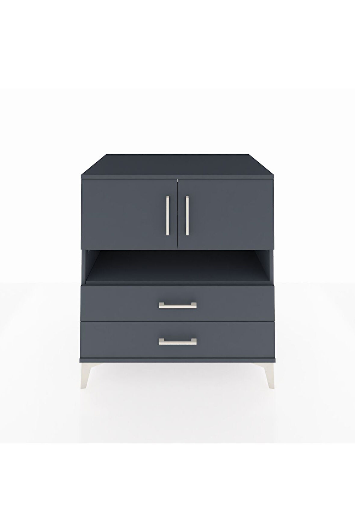 Kronos Şifonyer 3 Raflı 2 Çekmeceli 2 Kapaklı 88x59x96 Antrasit-Antrasit