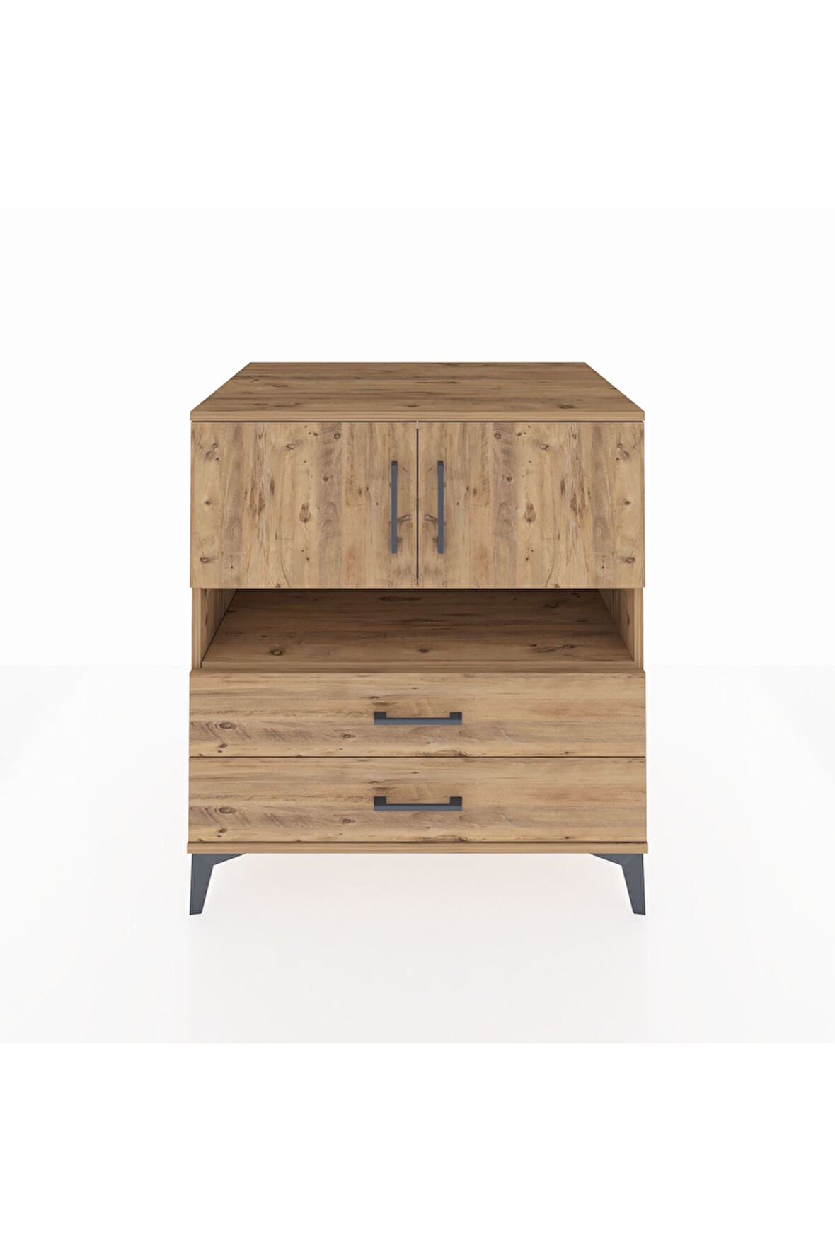 Kronos Şifonyer 3 Raflı 2 Çekmeceli 2 Kapaklı 88x59x96 Çam-Çam