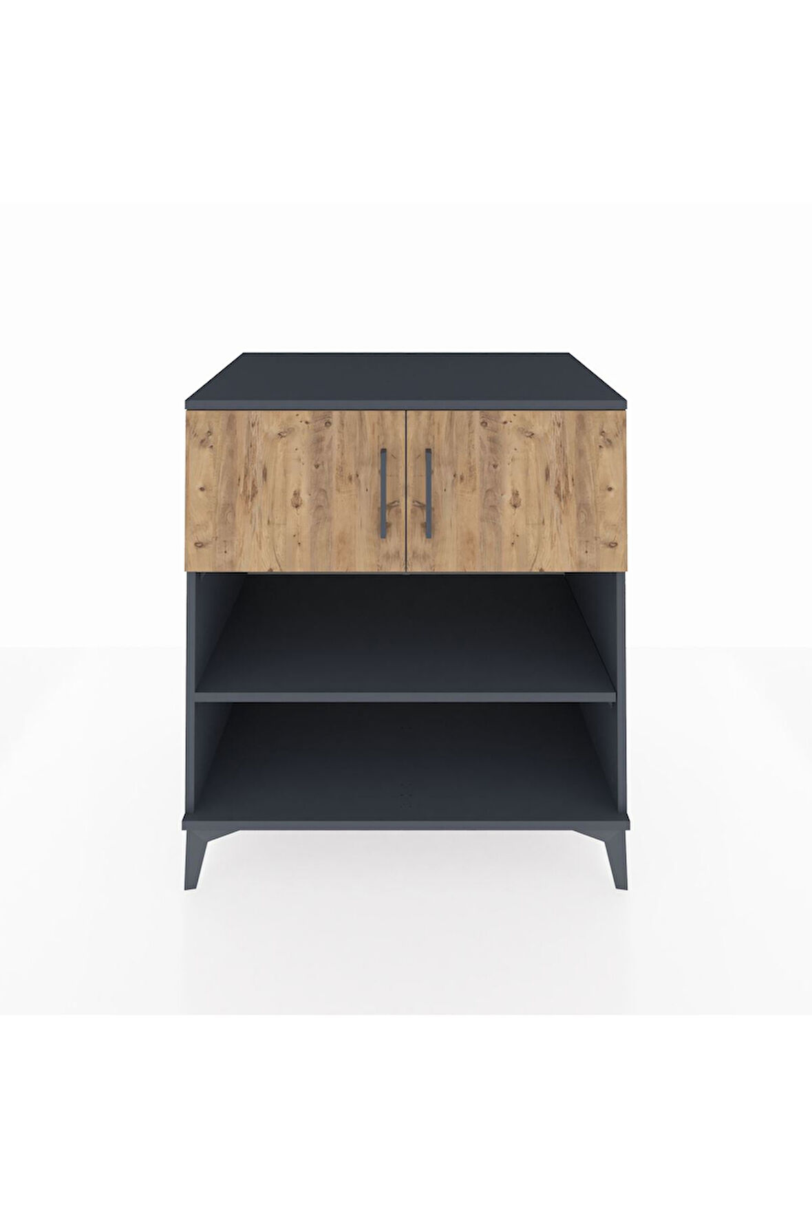 Kronos Şifonyer 3 Raflı 2 Kapaklı 88x59x96 Antrasit-Çam