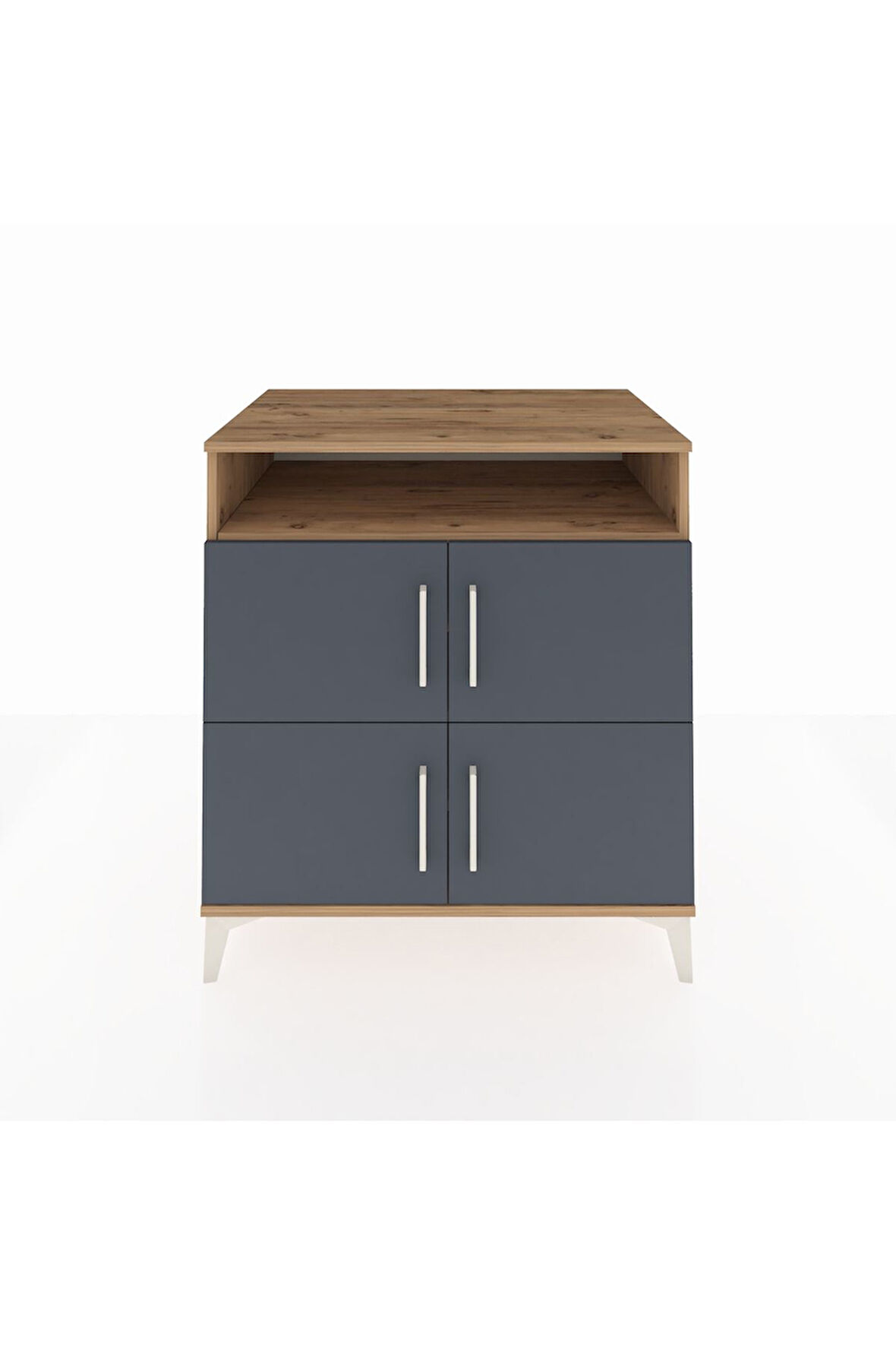 Kronos Şifonyer 4 Raflı 4 Kapaklı 88x59x96 Çam-Antrasit