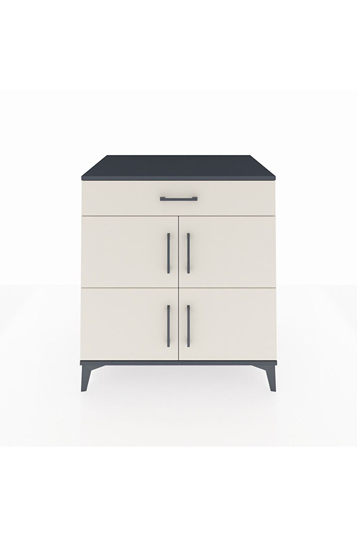 Kronos Şifonyer 3 Raflı Tek Çekmeceli 4 Kapaklı 88x59x96 Antrasit-Aytaşı