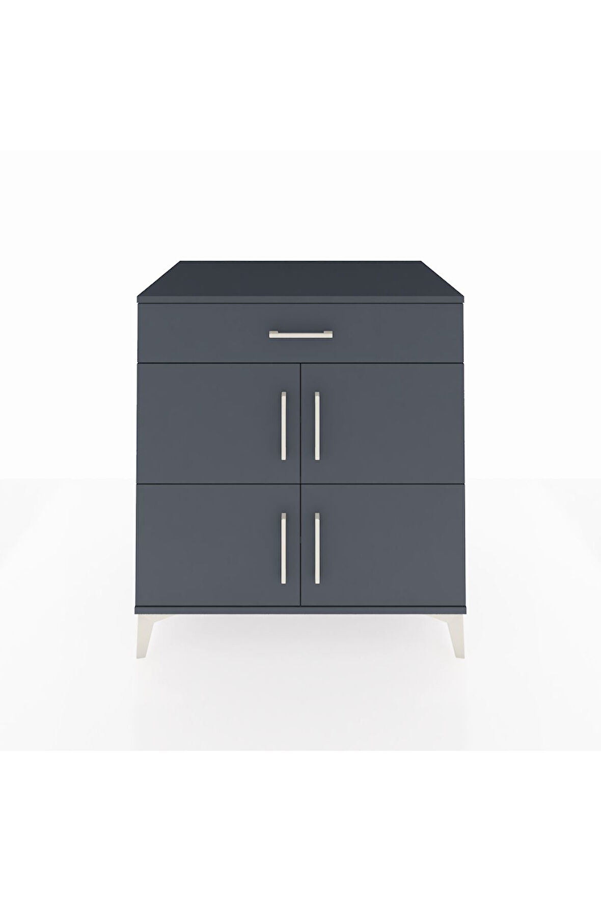 Kronos Şifonyer 3 Raflı Tek Çekmeceli 4 Kapaklı 88x59x96 Antrasit-Antrasit