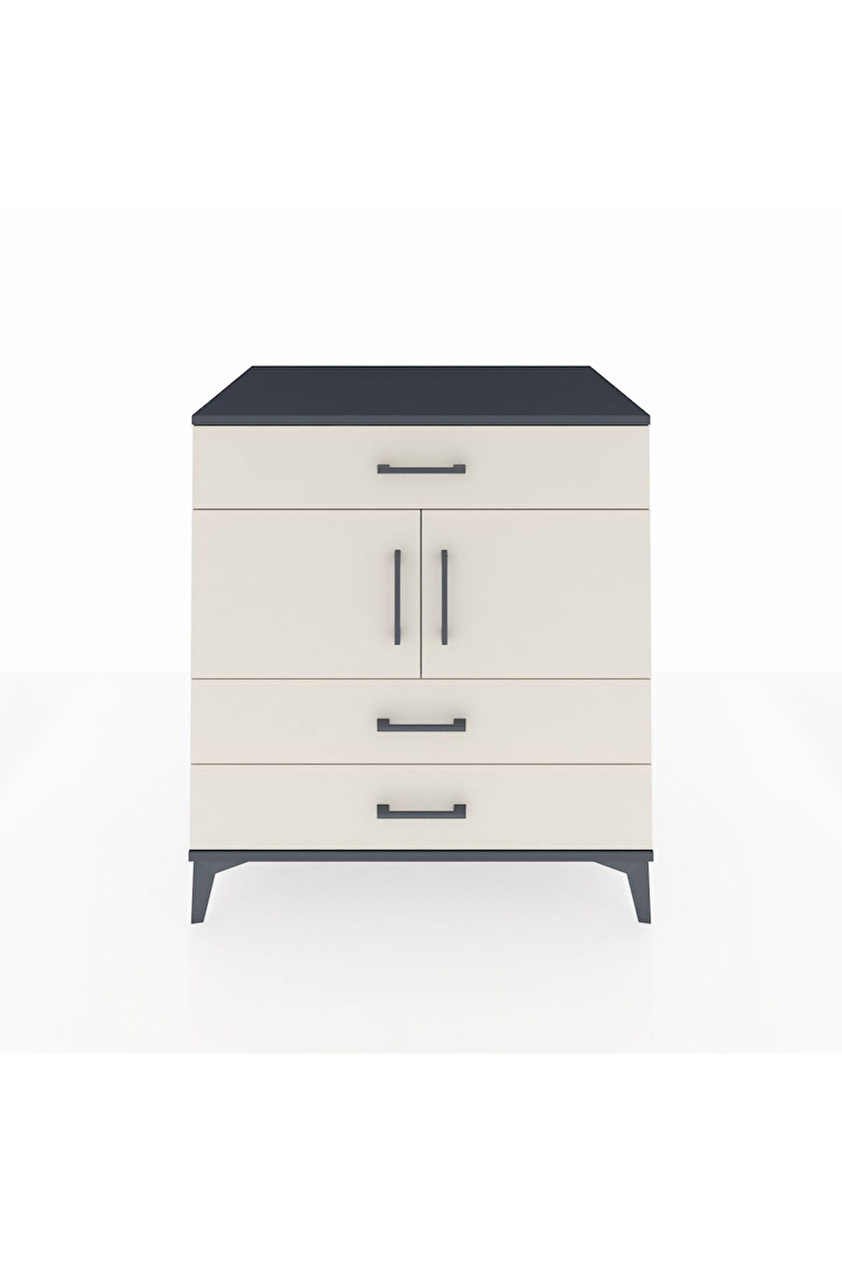 Kronos Şifonyer 2 Raflı 3 Çekmeceli 2 Kapaklı 88x59x96 Antrasit-Aytaşı