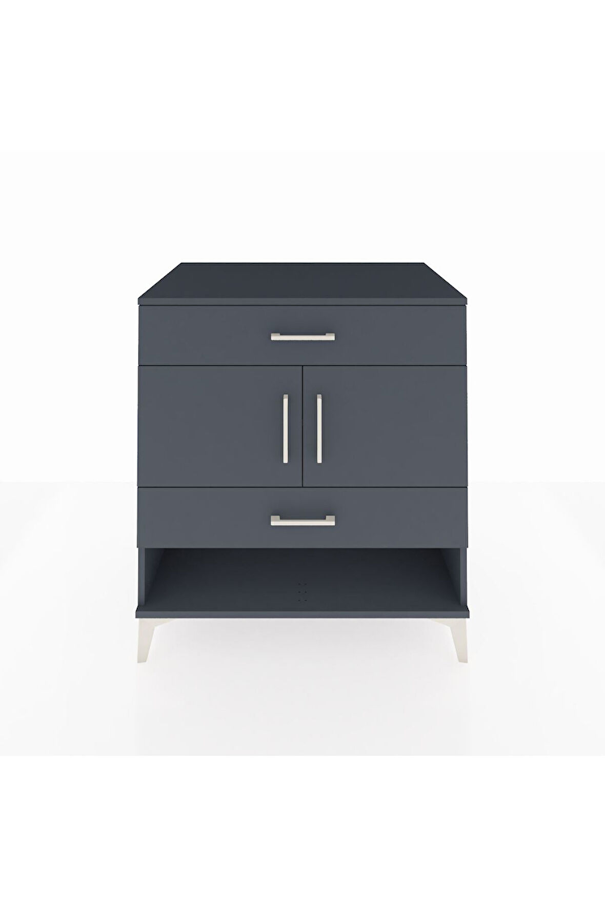 Kronos Şifonyer 2 Raflı 2 Çekmeceli 2 Kapaklı 88x59x96 Antrasit-Antrasit