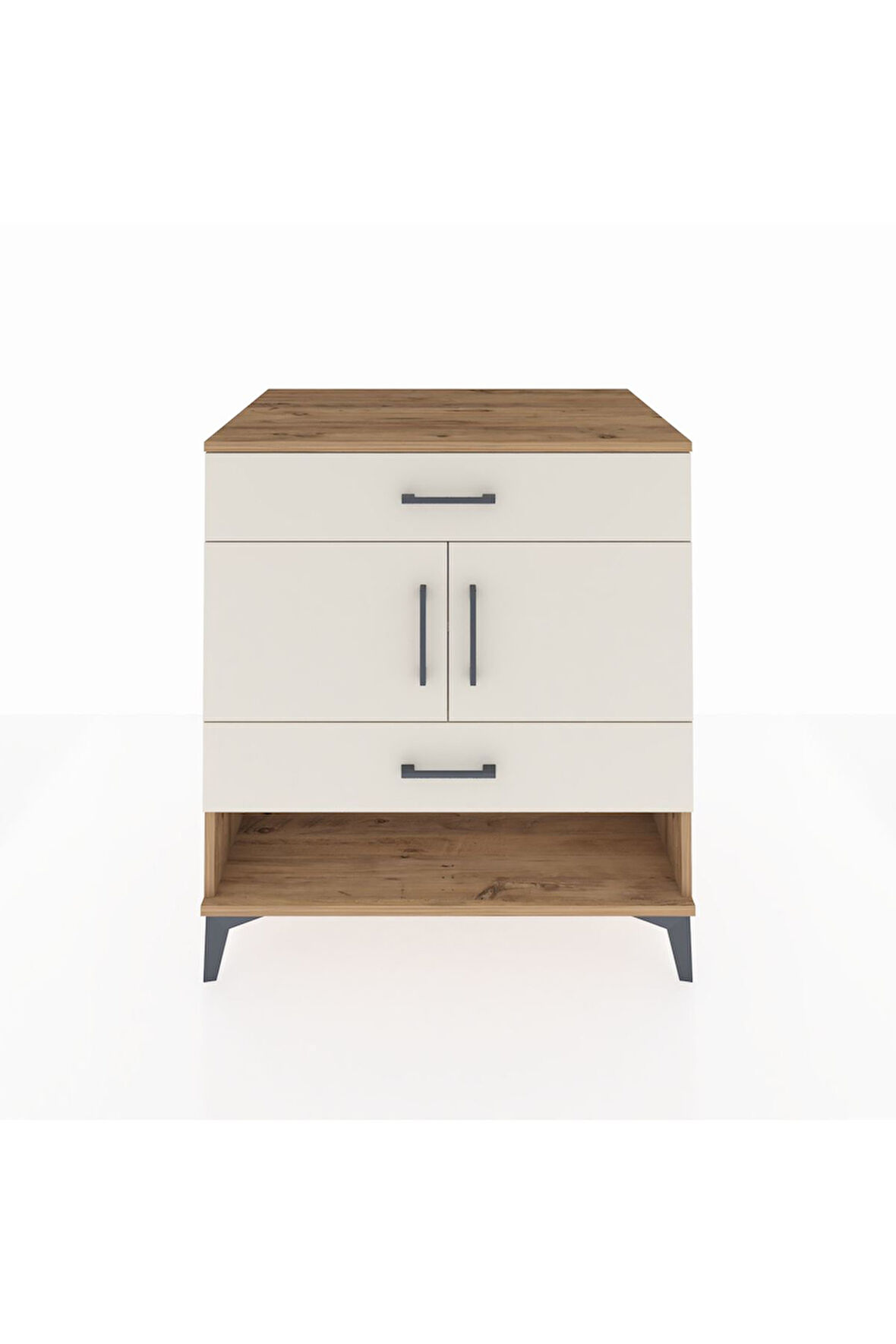 Kronos Şifonyer 2 Raflı 2 Çekmeceli 2 Kapaklı 88x59x96 Çam-Aytaşı