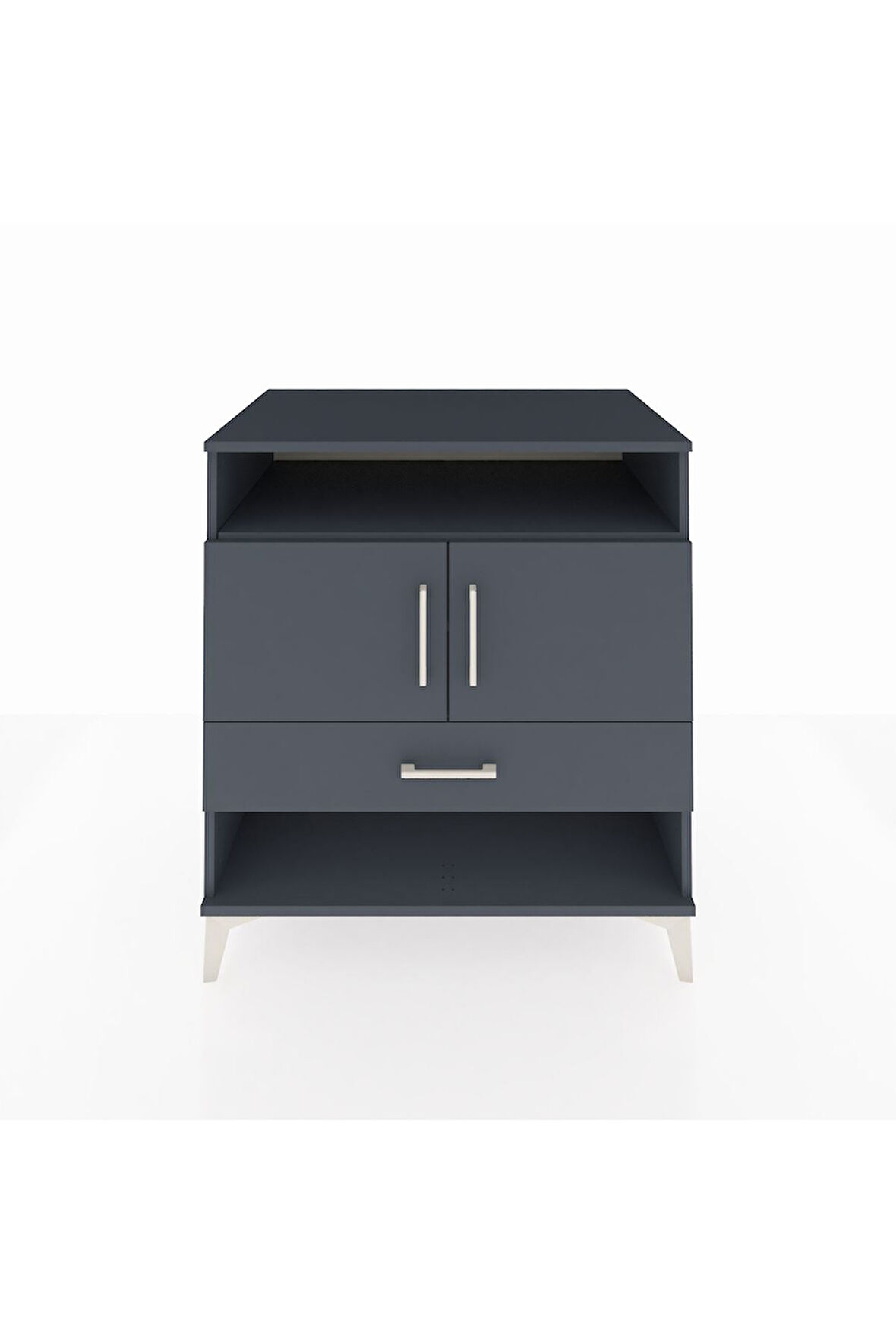 Kronos Şifonyer 3 Raflı Tek Çekmeceli 2 Kapaklı 88x59x96 Antrasit-Antrasit