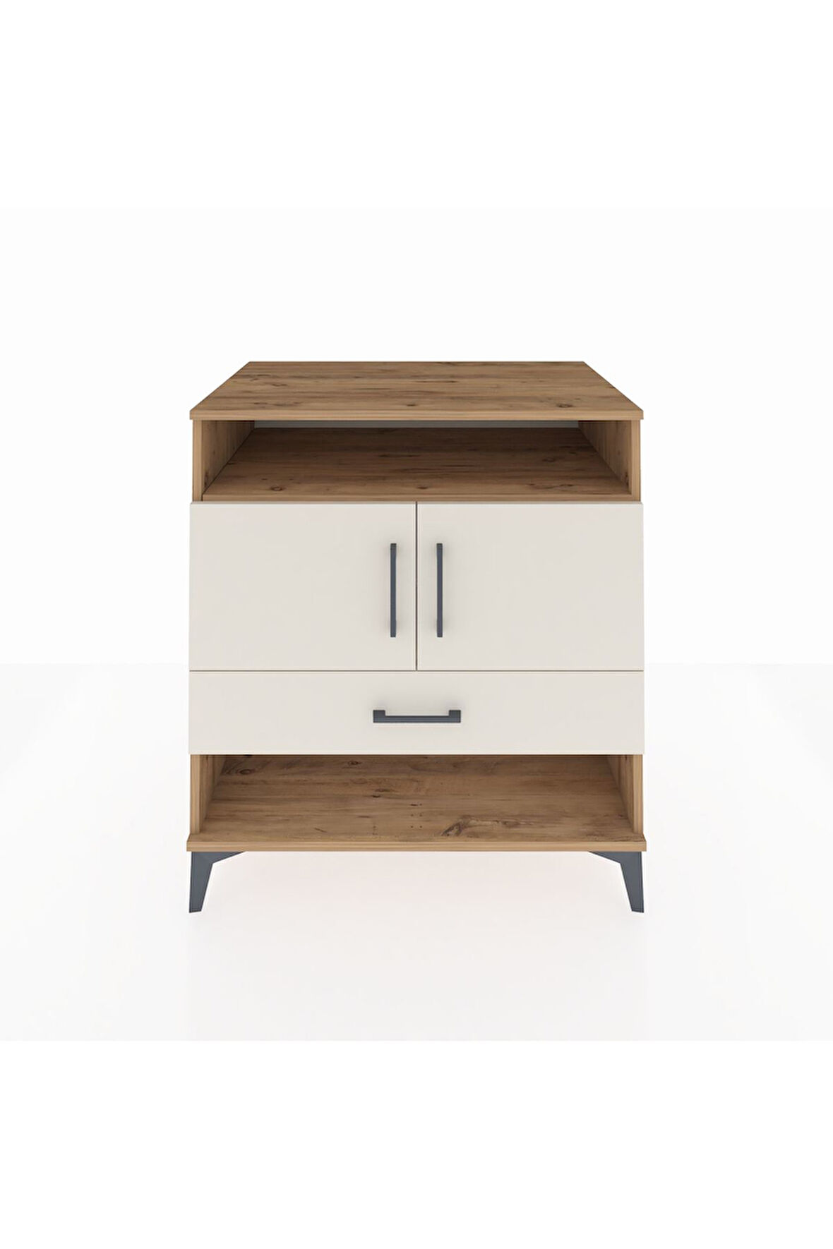 Kronos Şifonyer 3 Raflı Tek Çekmeceli 2 Kapaklı 88x59x96 Çam-Aytaşı