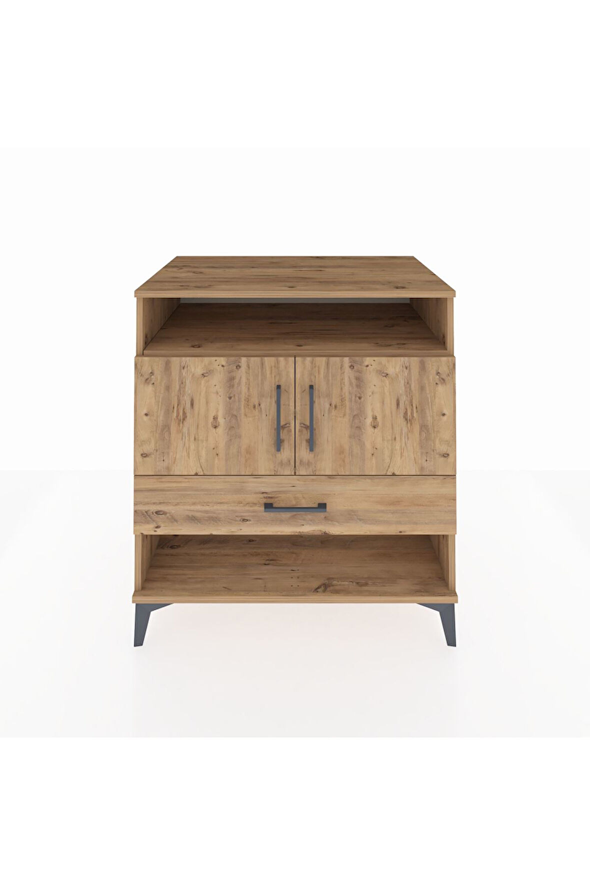 Kronos Şifonyer 3 Raflı Tek Çekmeceli 2 Kapaklı 88x59x96 Çam-Çam