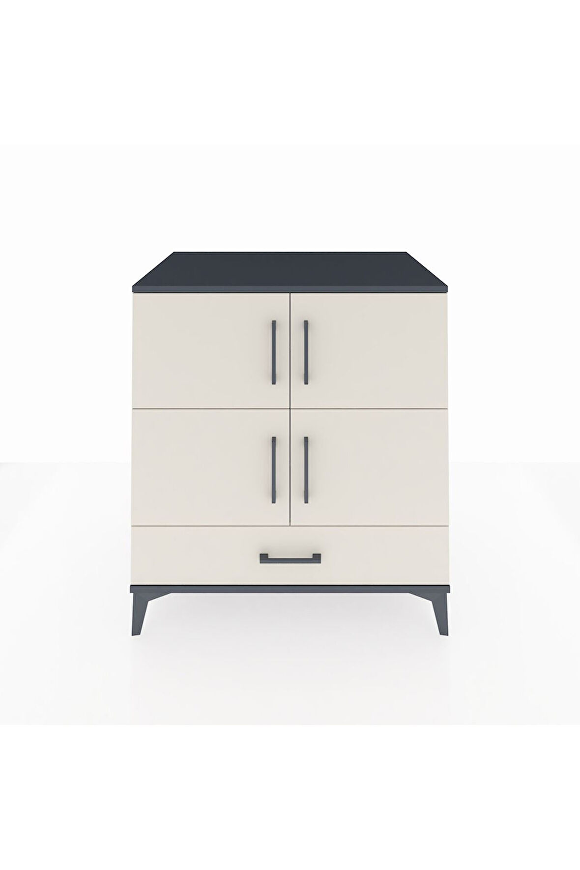 Kronos Şifonyer 4 Raflı Tek Çekmeceli 4 Kapaklı 88x59x96 Antrasit-Aytaşı