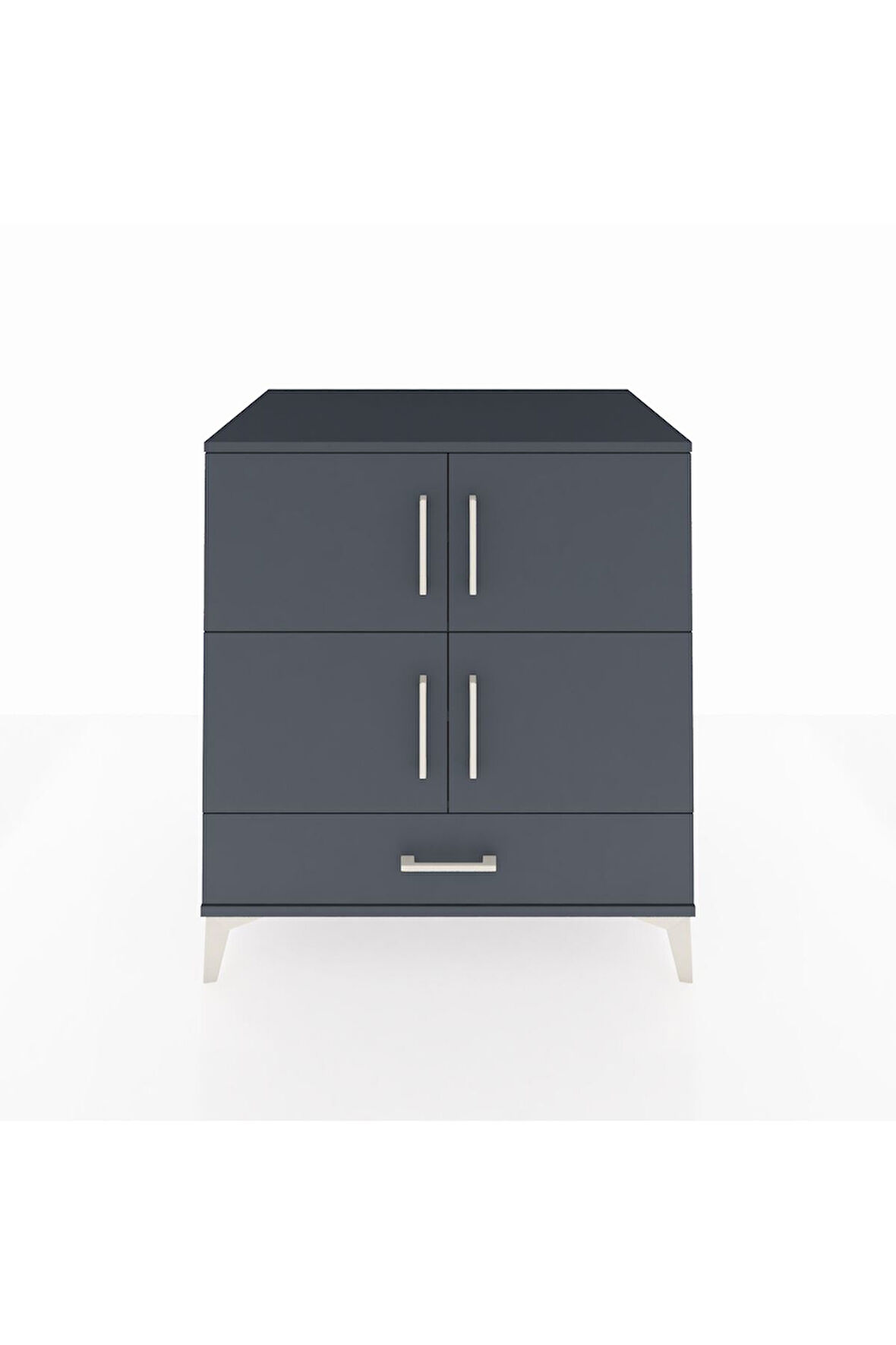 Kronos Şifonyer 4 Raflı Tek Çekmeceli 4 Kapaklı 88x59x96 Antrasit-Antrasit