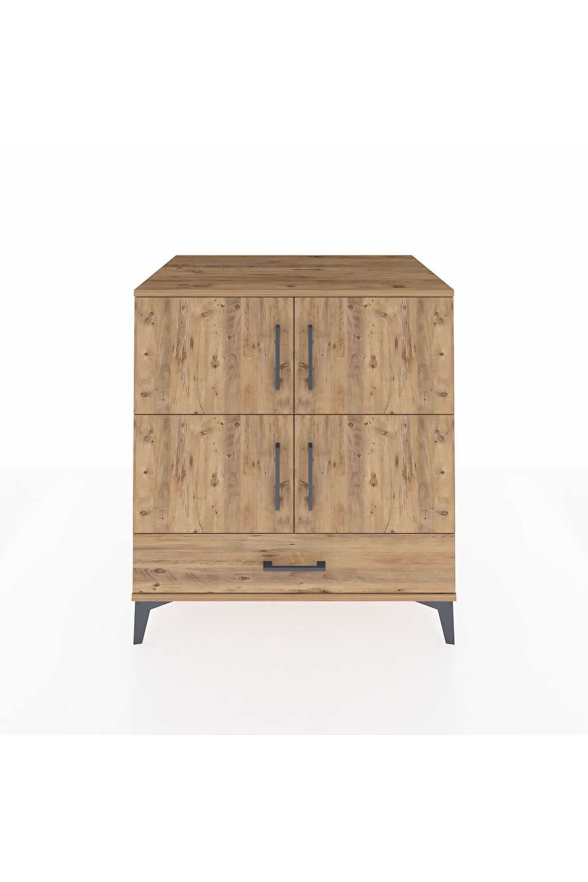 Kronos Şifonyer 4 Raflı Tek Çekmeceli 4 Kapaklı 88x59x96 Çam-Çam