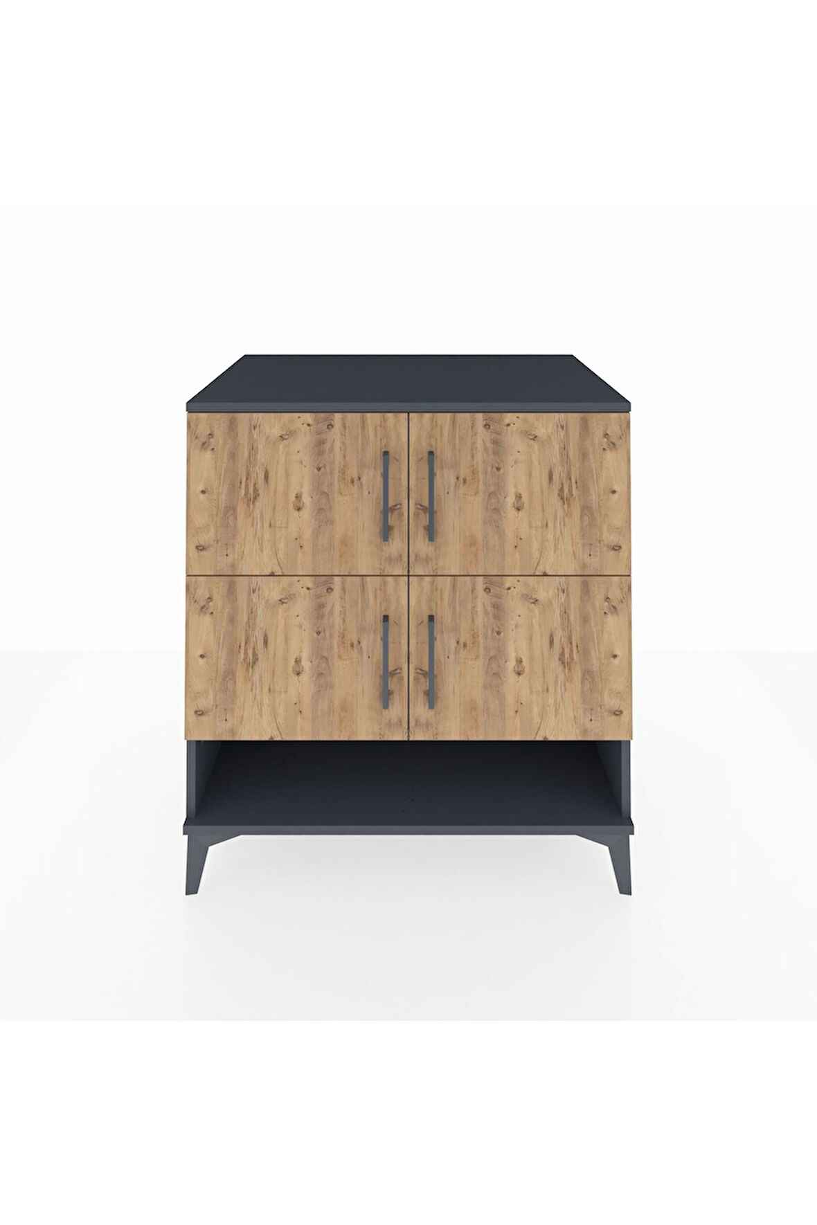 Kronos Şifonyer 4 Raflı 4 Kapaklı 88x59x96 Antrasit-Çam