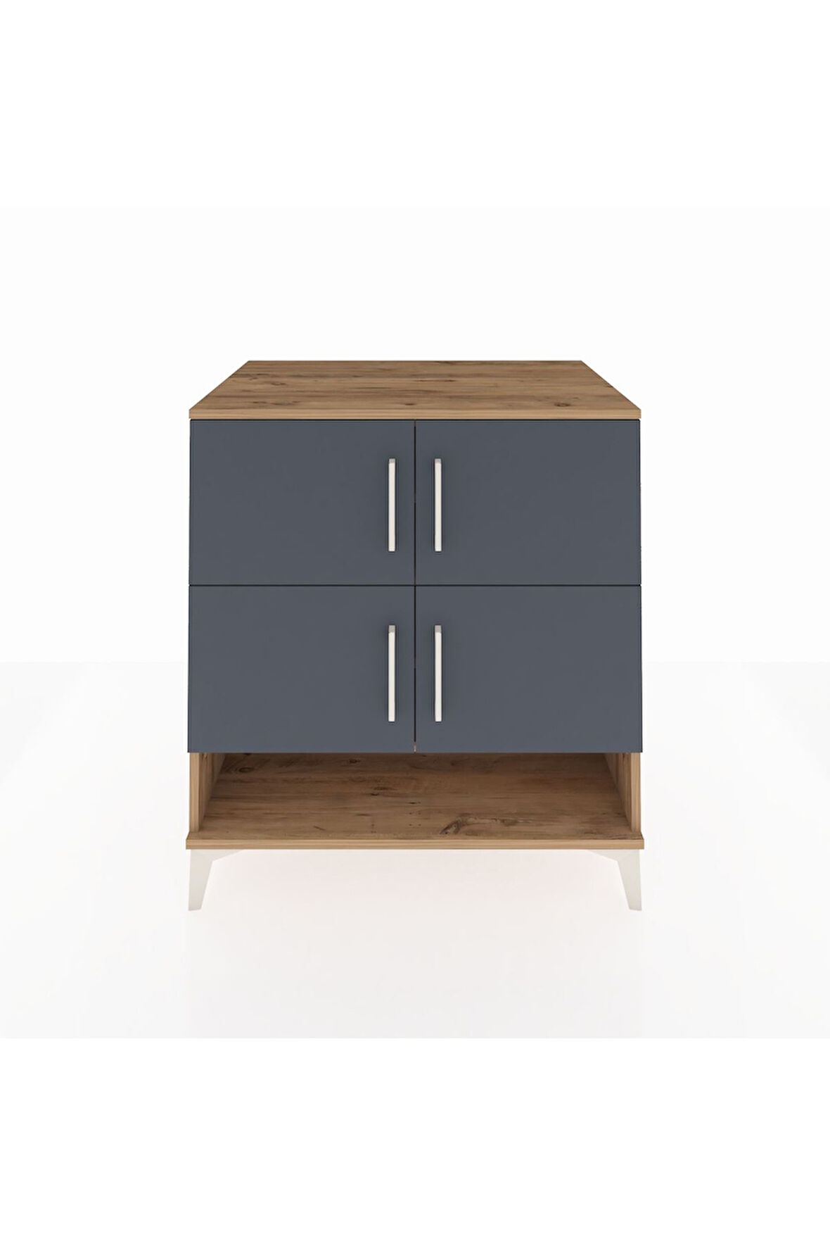 Kronos Şifonyer 4 Raflı 4 Kapaklı 88x59x96 Çam-Antrasit