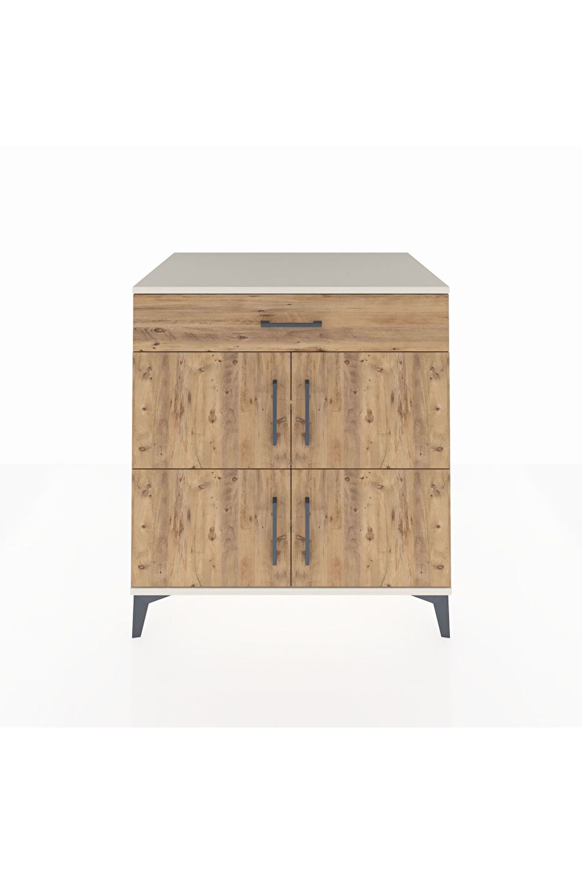 Kronos Şifonyer 3 Raflı Tek Çekmeceli 4 Kapaklı 88x59x96 Aytaşı-Çam