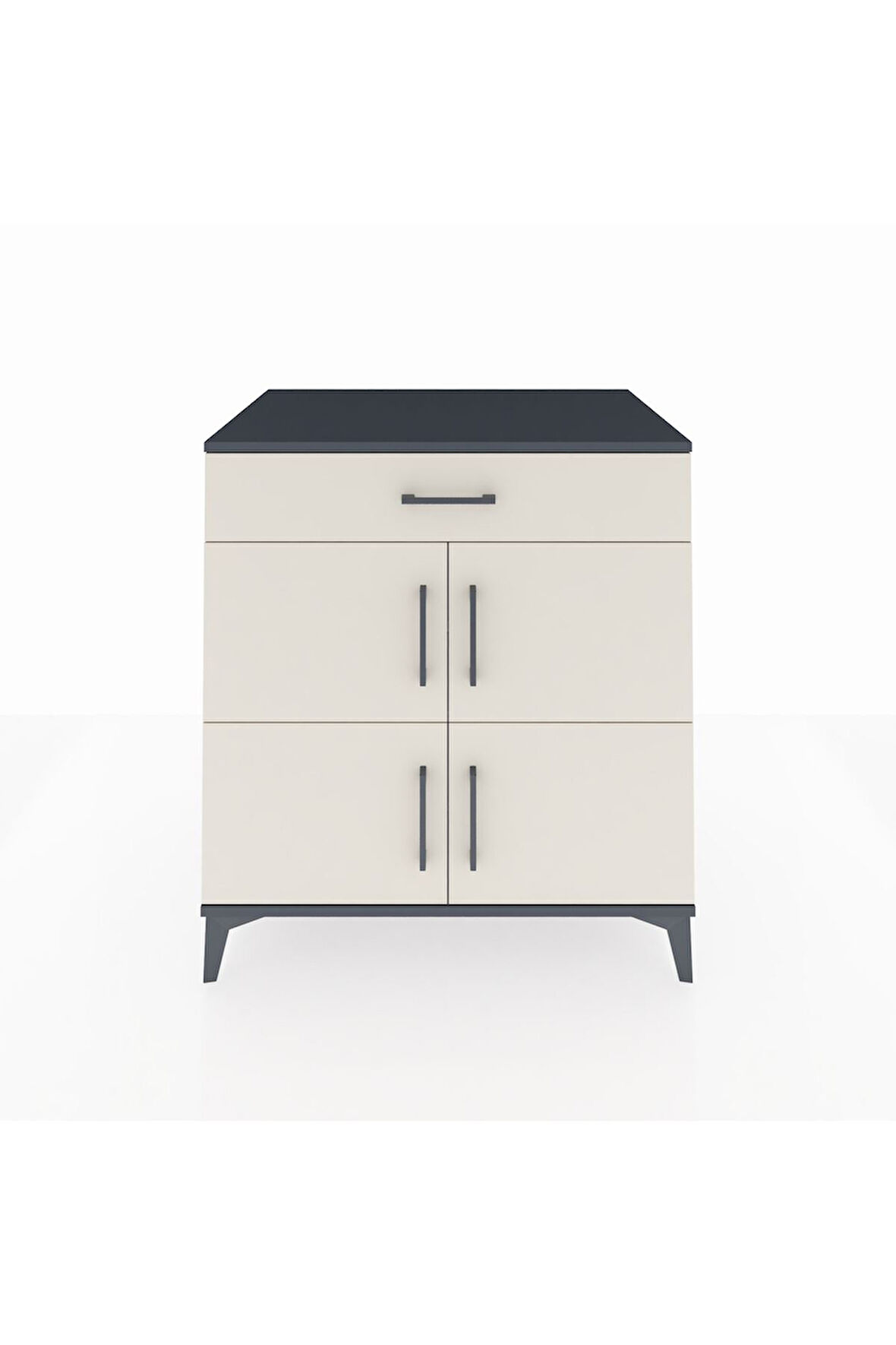 Kronos Şifonyer 3 Raflı Tek Çekmeceli 4 Kapaklı 88x59x96 Antrasit-Aytaşı