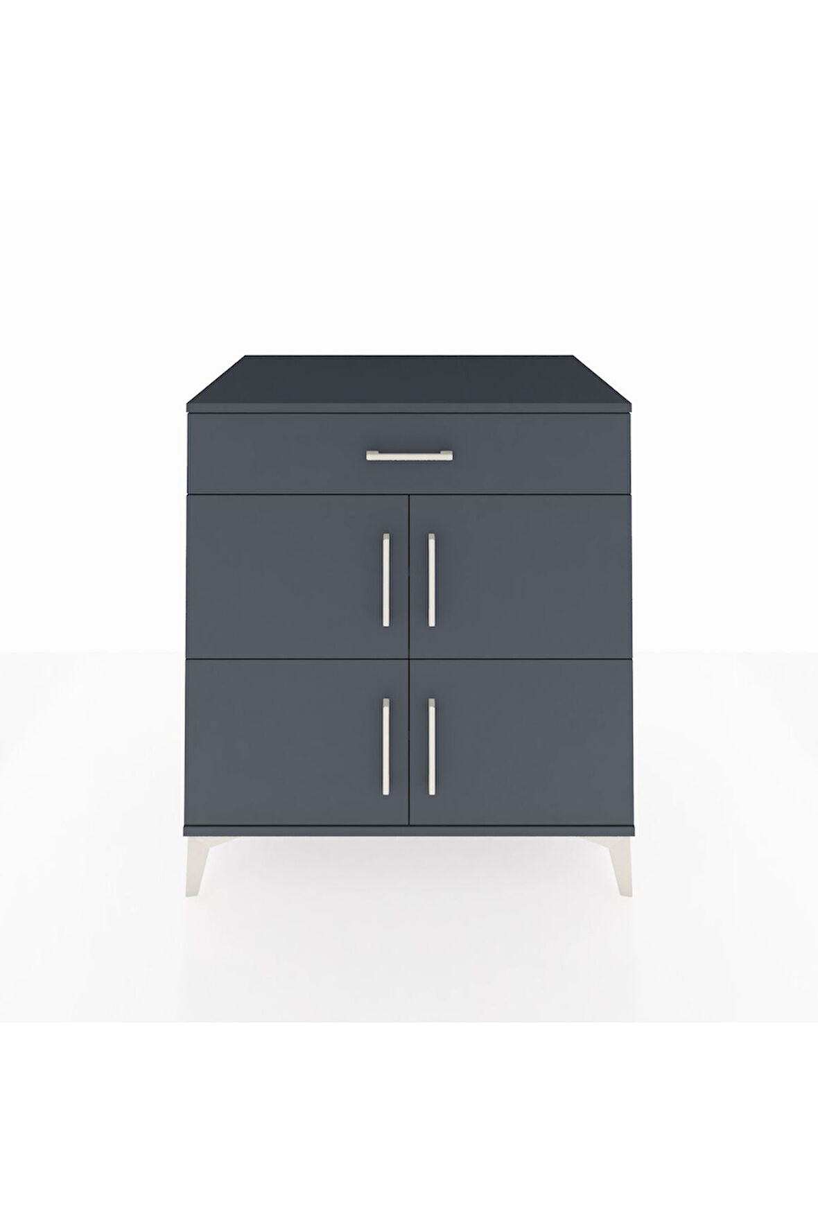 Kronos Şifonyer 3 Raflı Tek Çekmeceli 4 Kapaklı 88x59x96 Antrasit-Antrasit