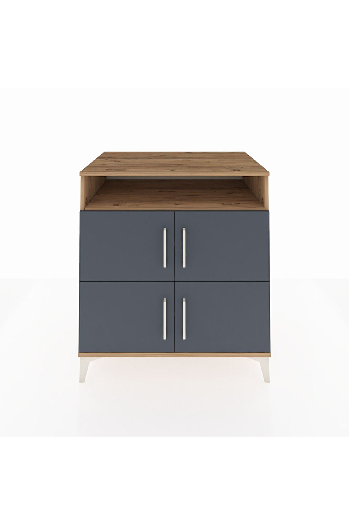 Kronos Şifonyer 4 Raflı 4 Kapaklı 88x59x96 Çam-Antrasit