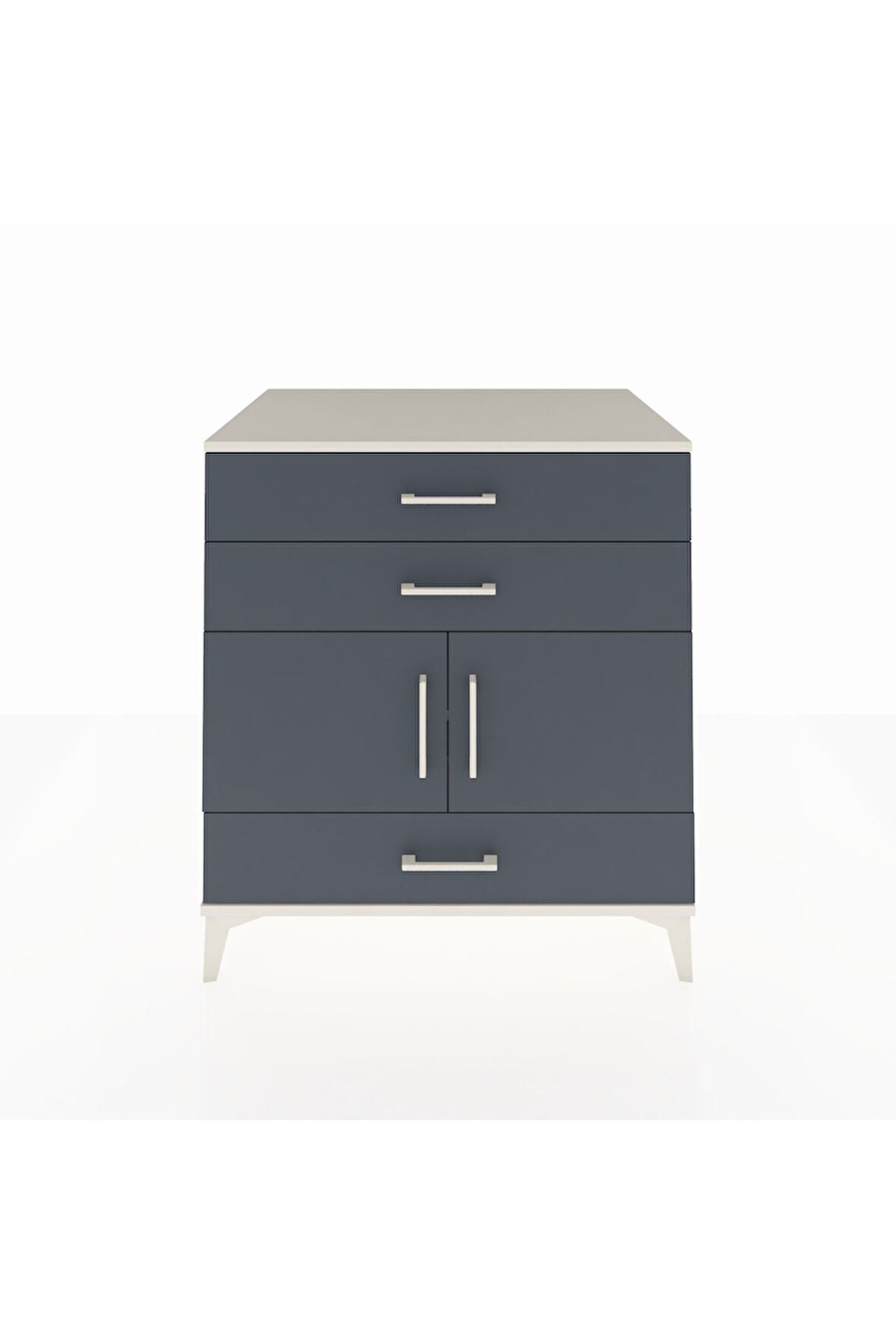 Kronos Şifonyer Tek Raflı 3 Çekmeceli 2 Kapaklı 88x59x96 Aytaşı-Antrasit