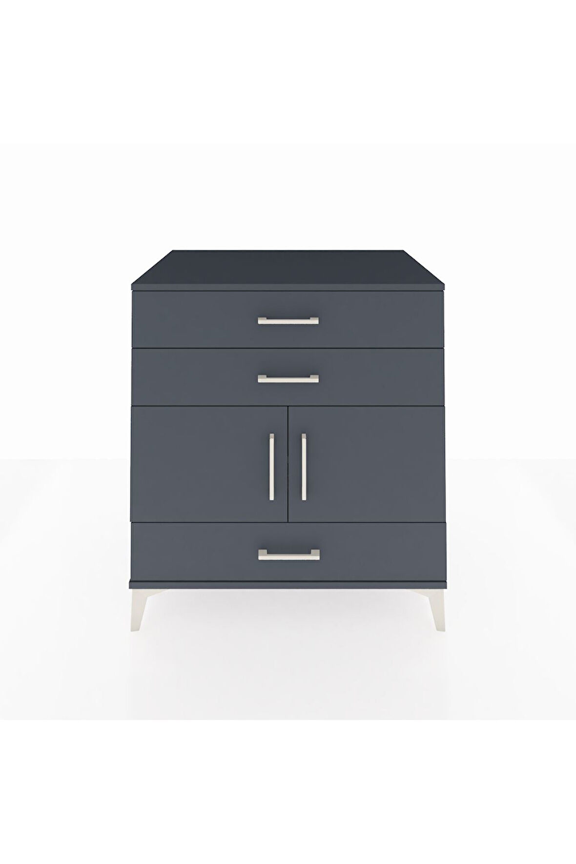 Kronos Şifonyer Tek Raflı 3 Çekmeceli 2 Kapaklı 88x59x96 Antrasit-Antrasit