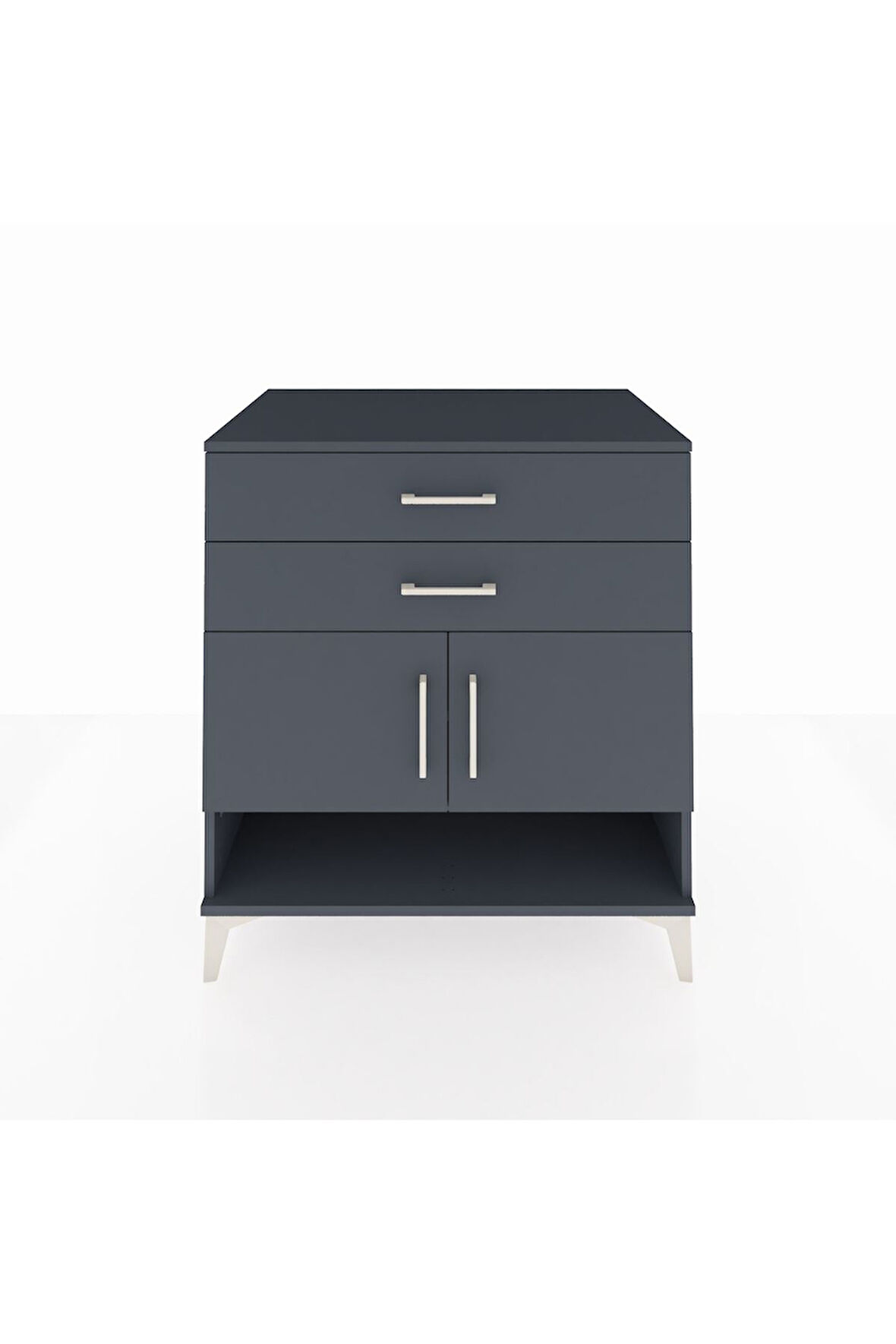 Kronos Şifonyer 2 Raflı 2 Çekmeceli 2 Kapaklı 88x59x96 Antrasit-Antrasit