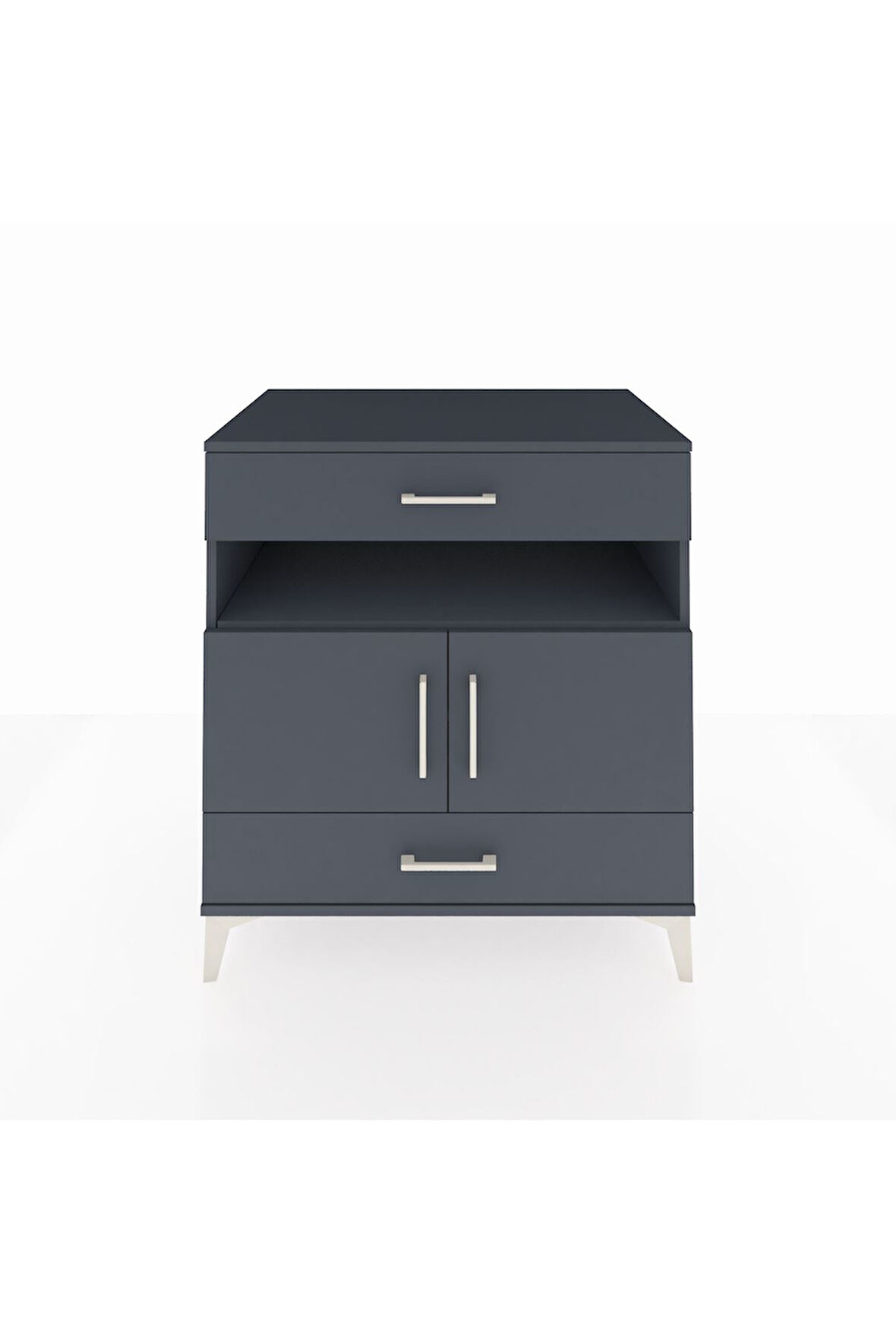 Kronos Şifonyer 2 Raflı 2 Çekmeceli 2 Kapaklı 88x59x96 Antrasit-Antrasit