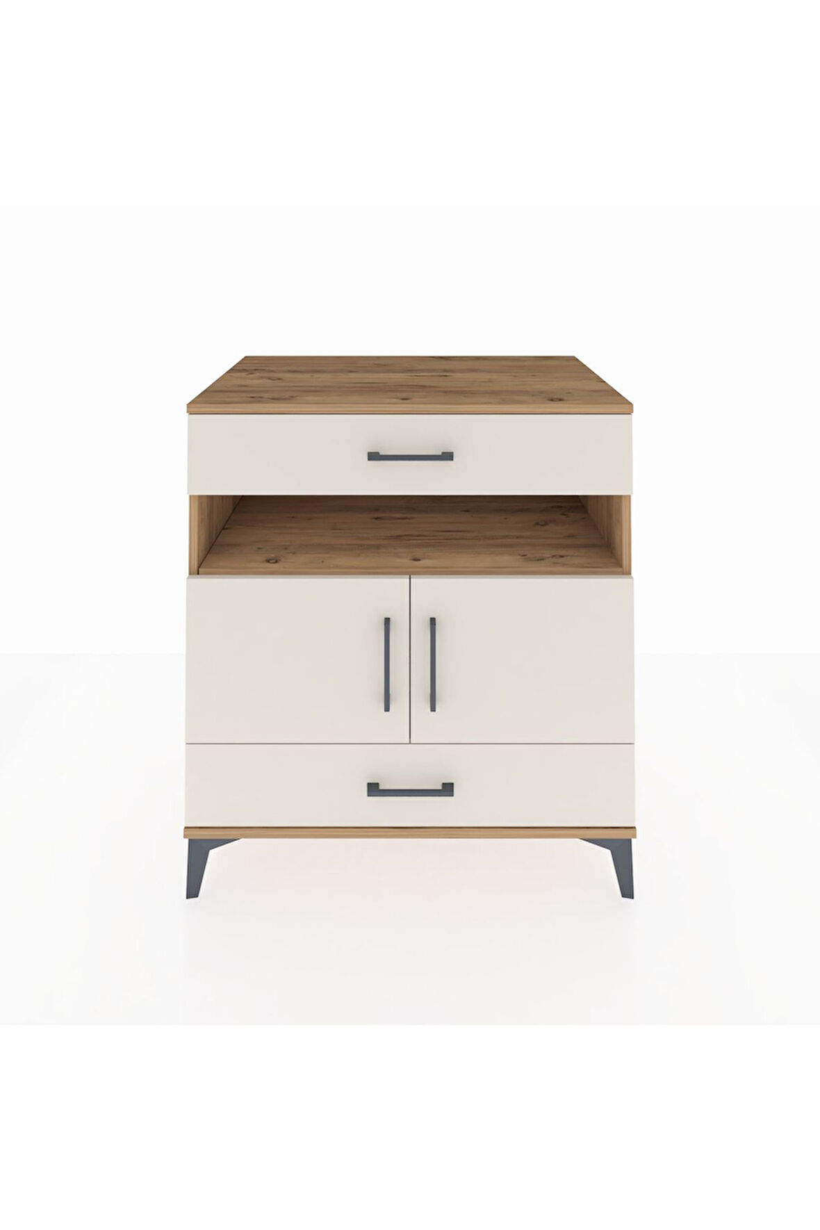 Kronos Şifonyer 2 Raflı 2 Çekmeceli 2 Kapaklı 88x59x96 Çam-Aytaşı