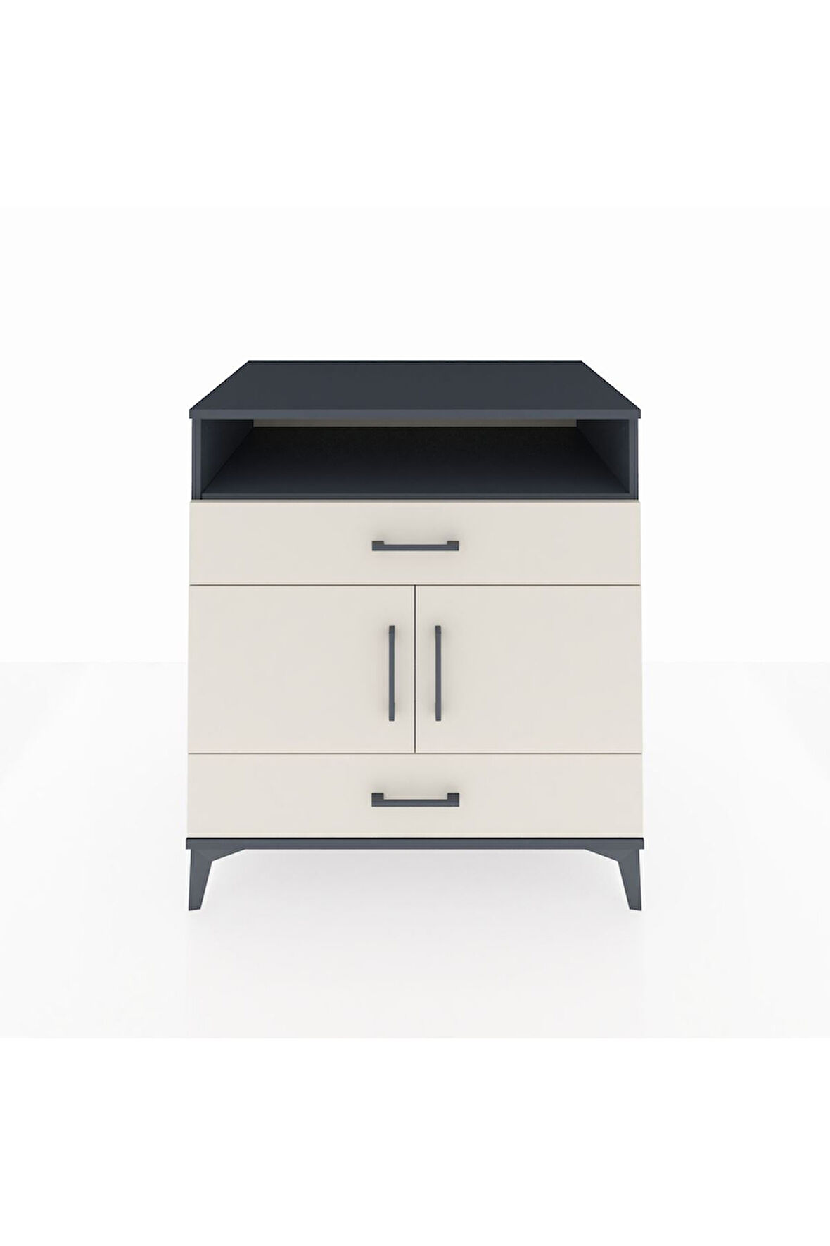 Kronos Şifonyer 2 Raflı 2 Çekmeceli 2 Kapaklı 88x59x96 Antrasit-Aytaşı