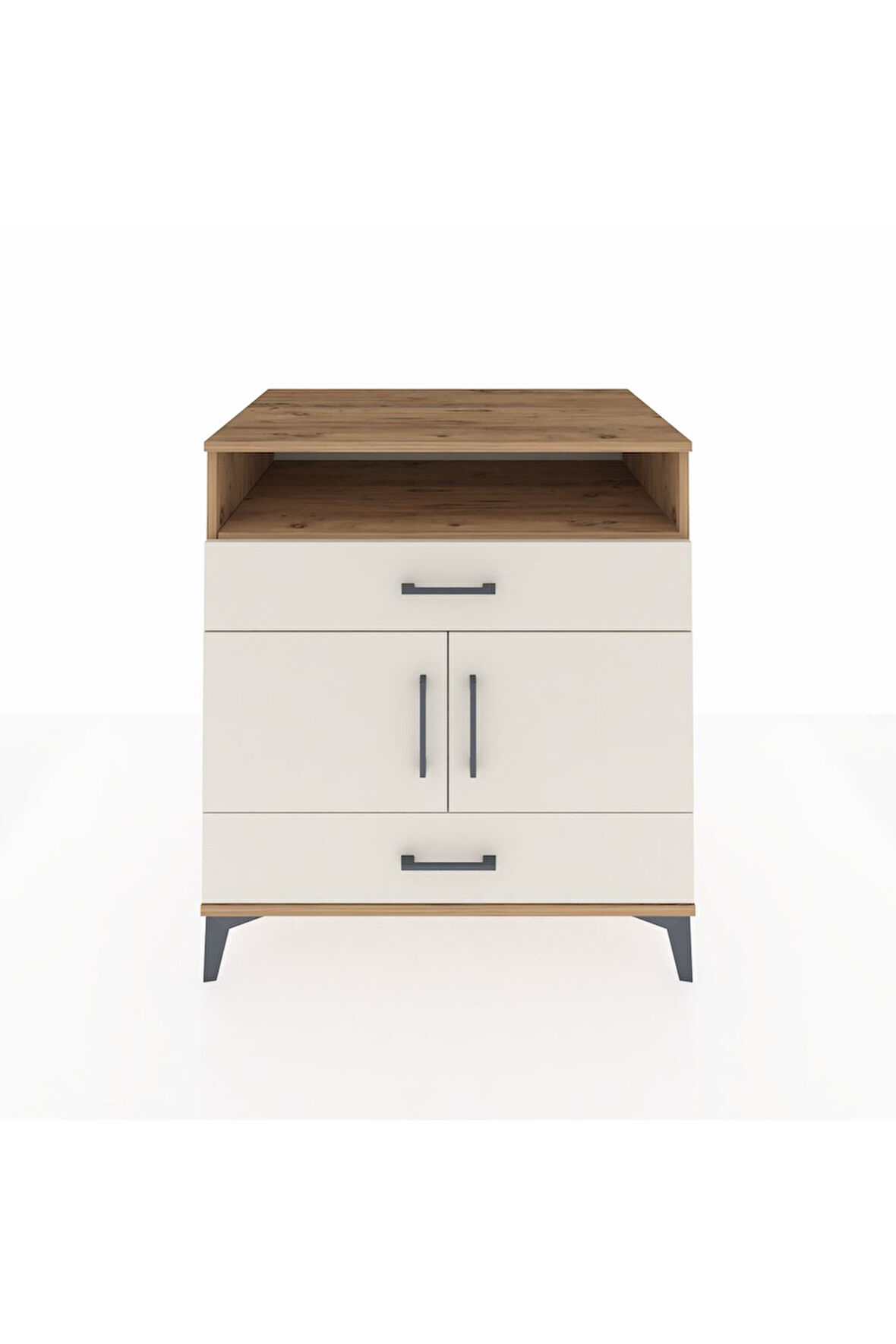 Kronos Şifonyer 2 Raflı 2 Çekmeceli 2 Kapaklı 88x59x96 Çam-Aytaşı