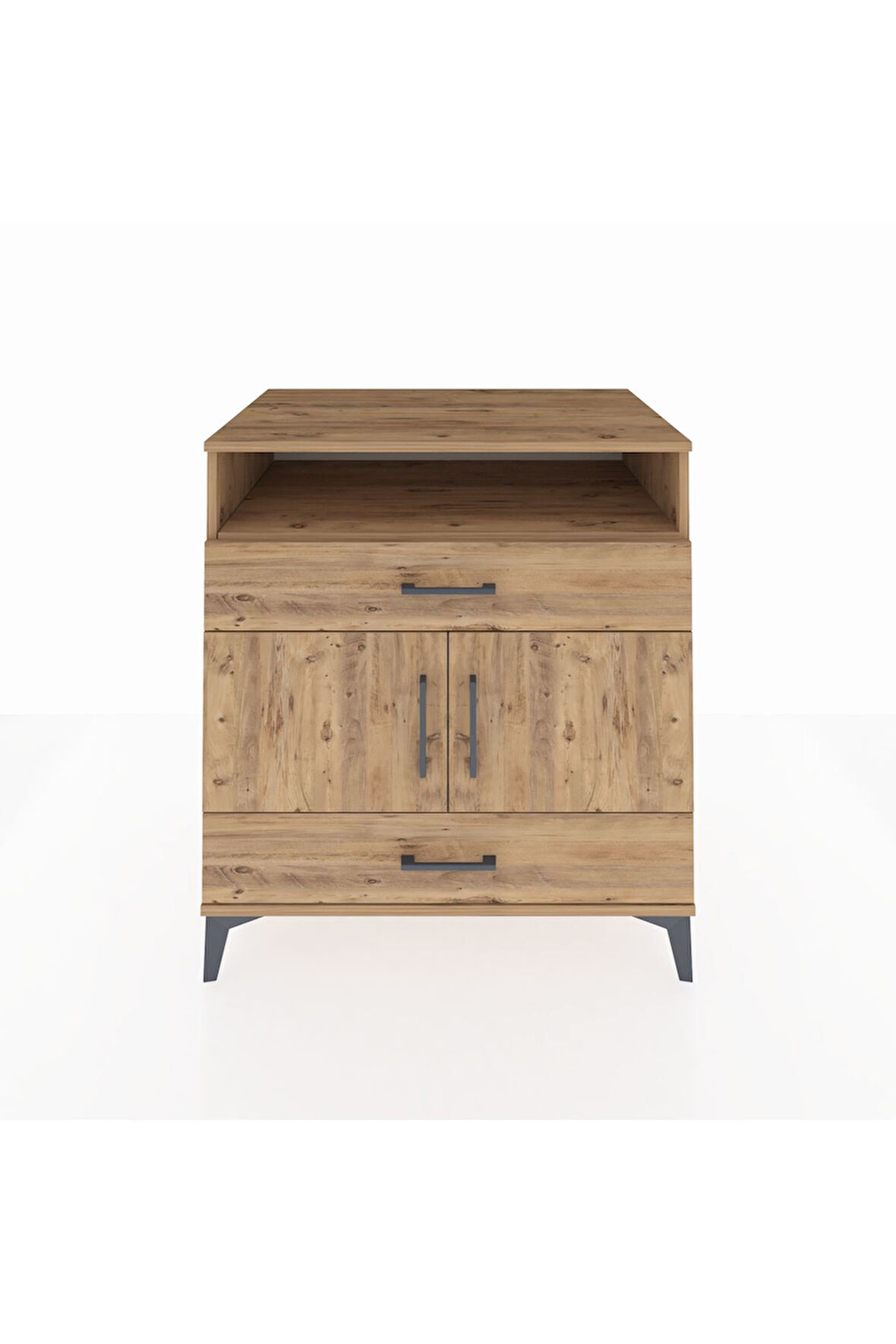 Kronos Şifonyer 2 Raflı 2 Çekmeceli 2 Kapaklı 88x59x96 Çam-Çam