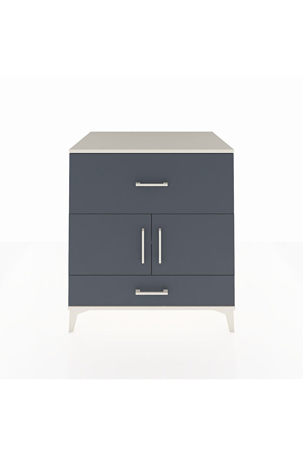 Kronos Şifonyer Tek Raflı 2 Çekmeceli 2 Kapaklı 88x59x96 Aytaşı-Antrasit