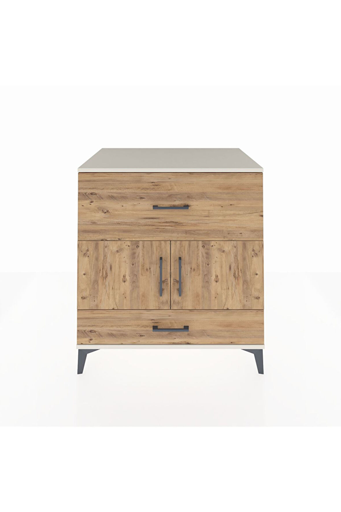 Kronos Şifonyer Tek Raflı 2 Çekmeceli 2 Kapaklı 88x59x96 Aytaşı-Çam